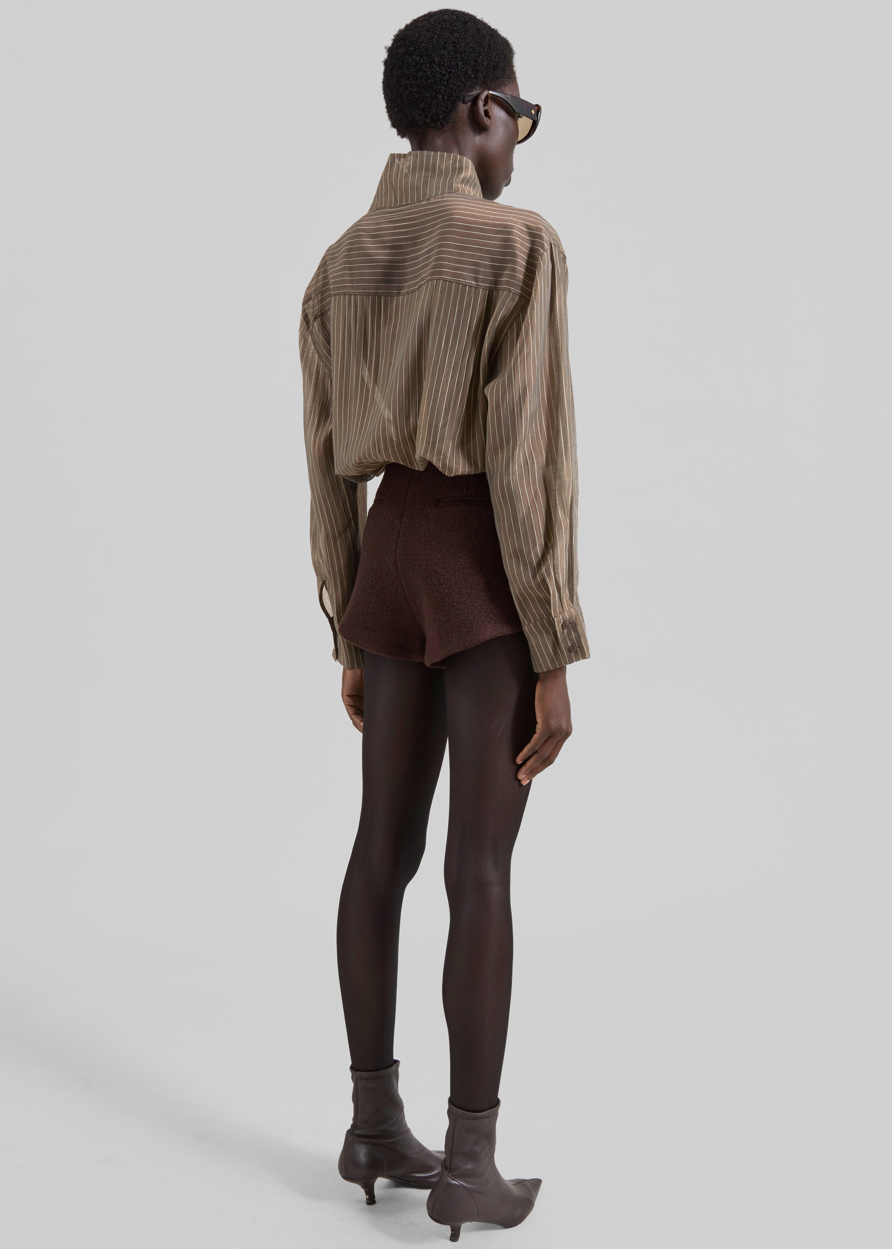 Avila Sheer Fluid Shirt - Brown/White Stripe – The Frankie Shop