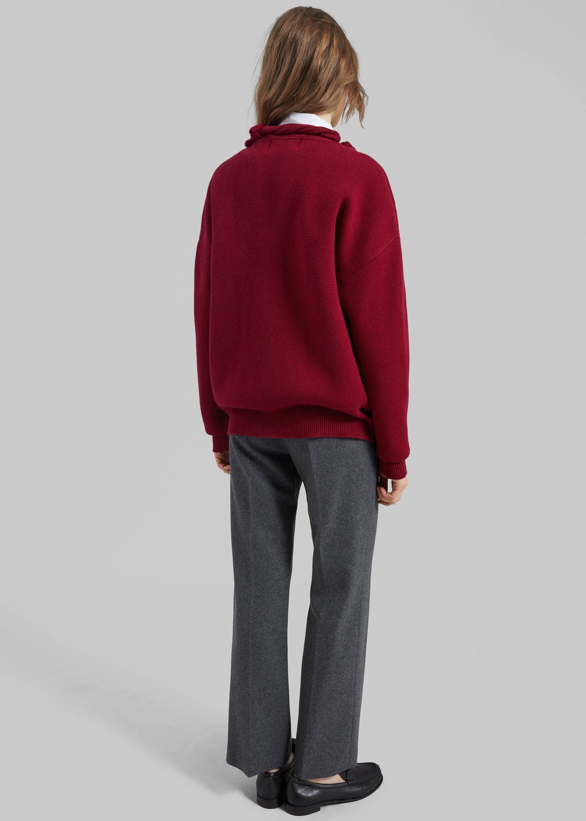 Avize Wool Straight Trousers - Dark Grey - 6