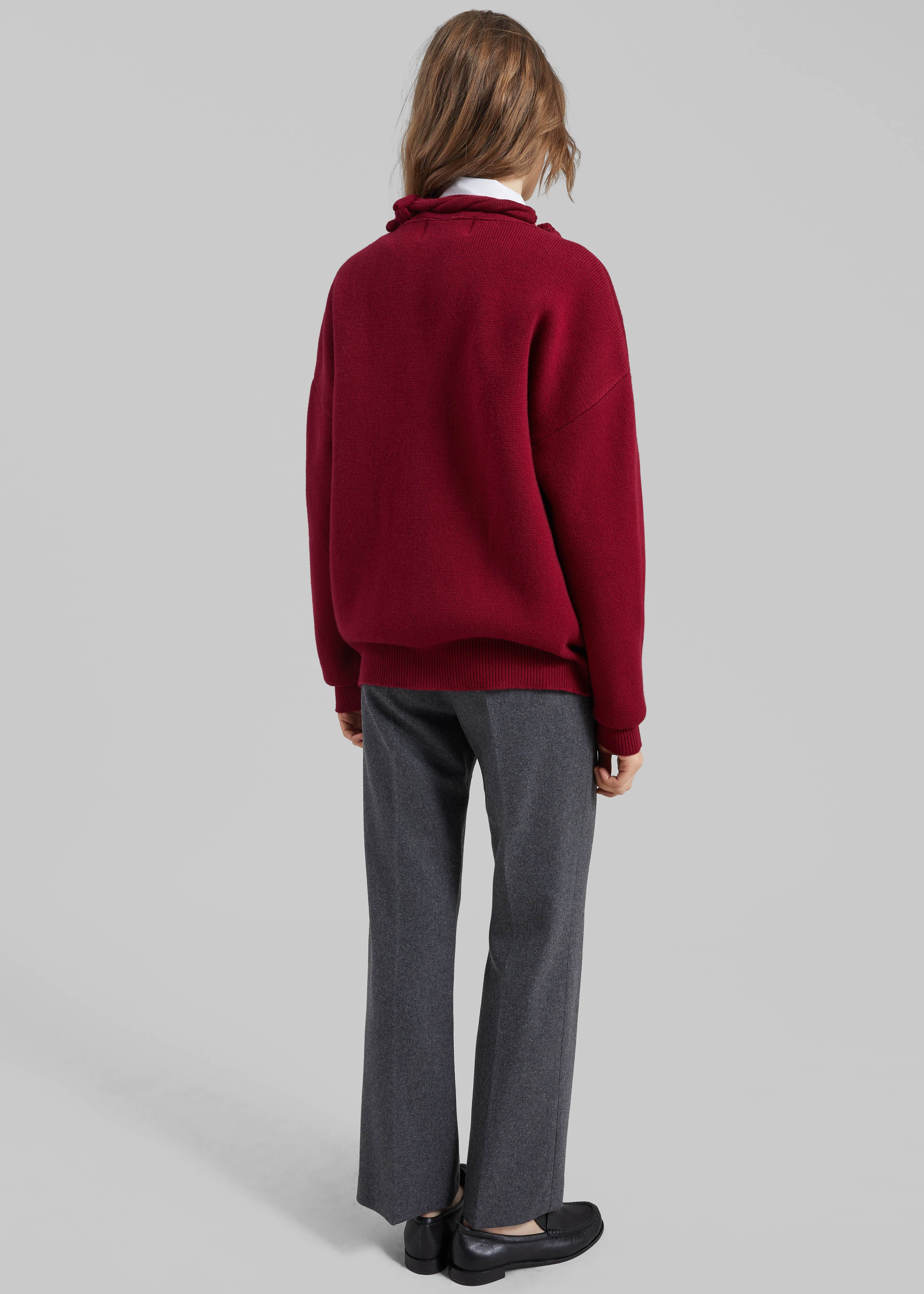 Avize Wool Straight Trousers - Dark Grey - 6