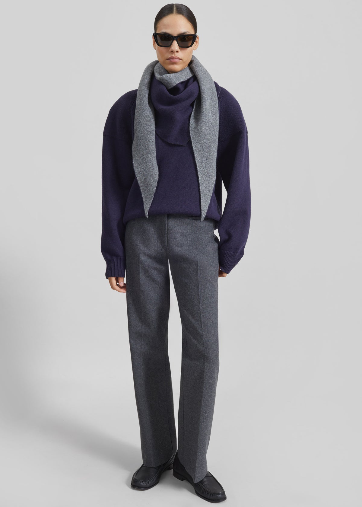 Avize Wool Straight Trousers - Dark Grey - 5