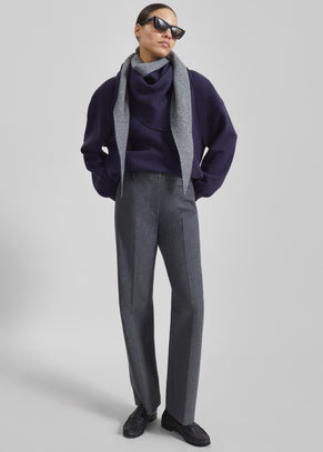 Avize Wool Straight Trousers - Dark Grey