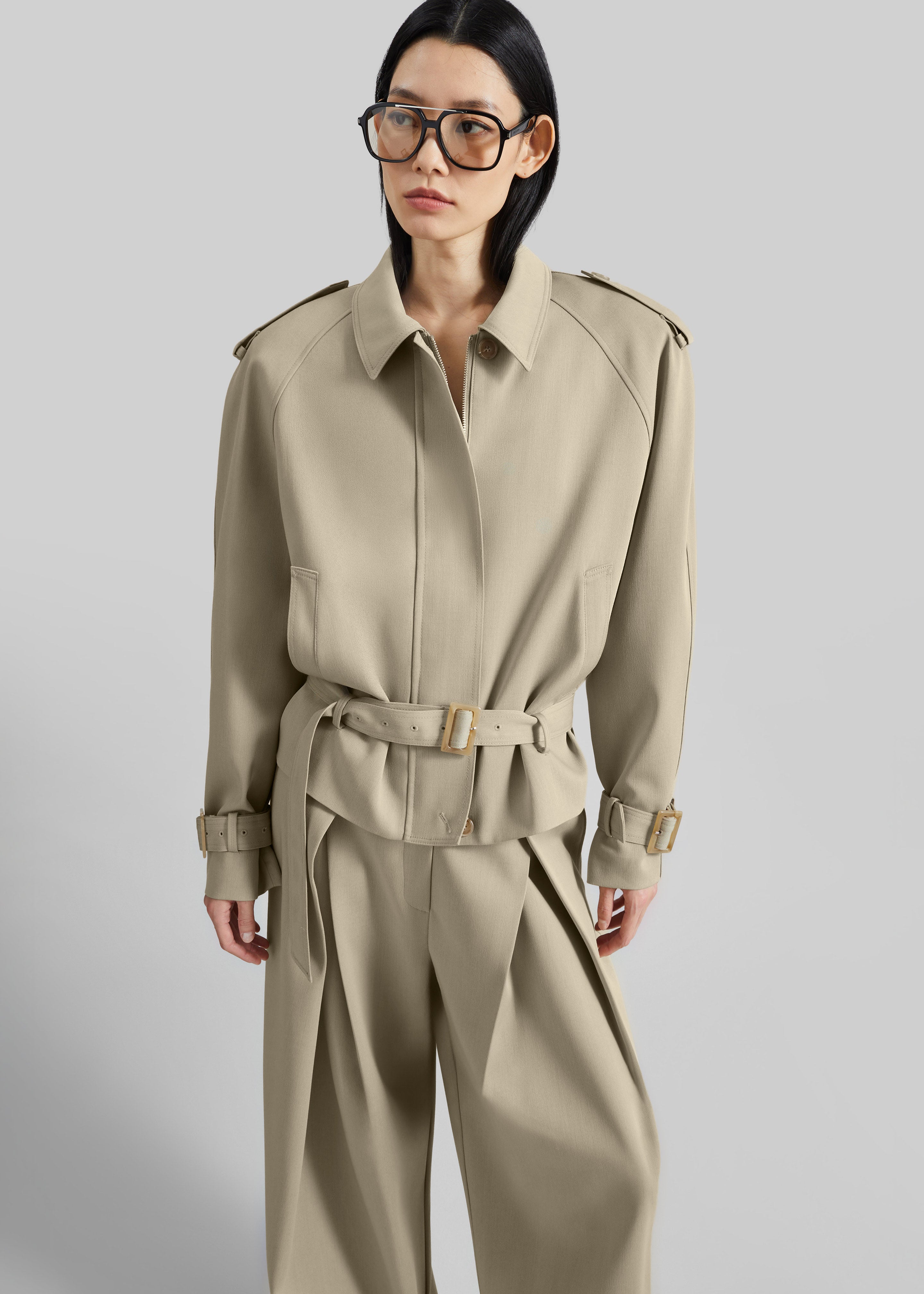 Avray Short Trench - Beige – The Frankie Shop