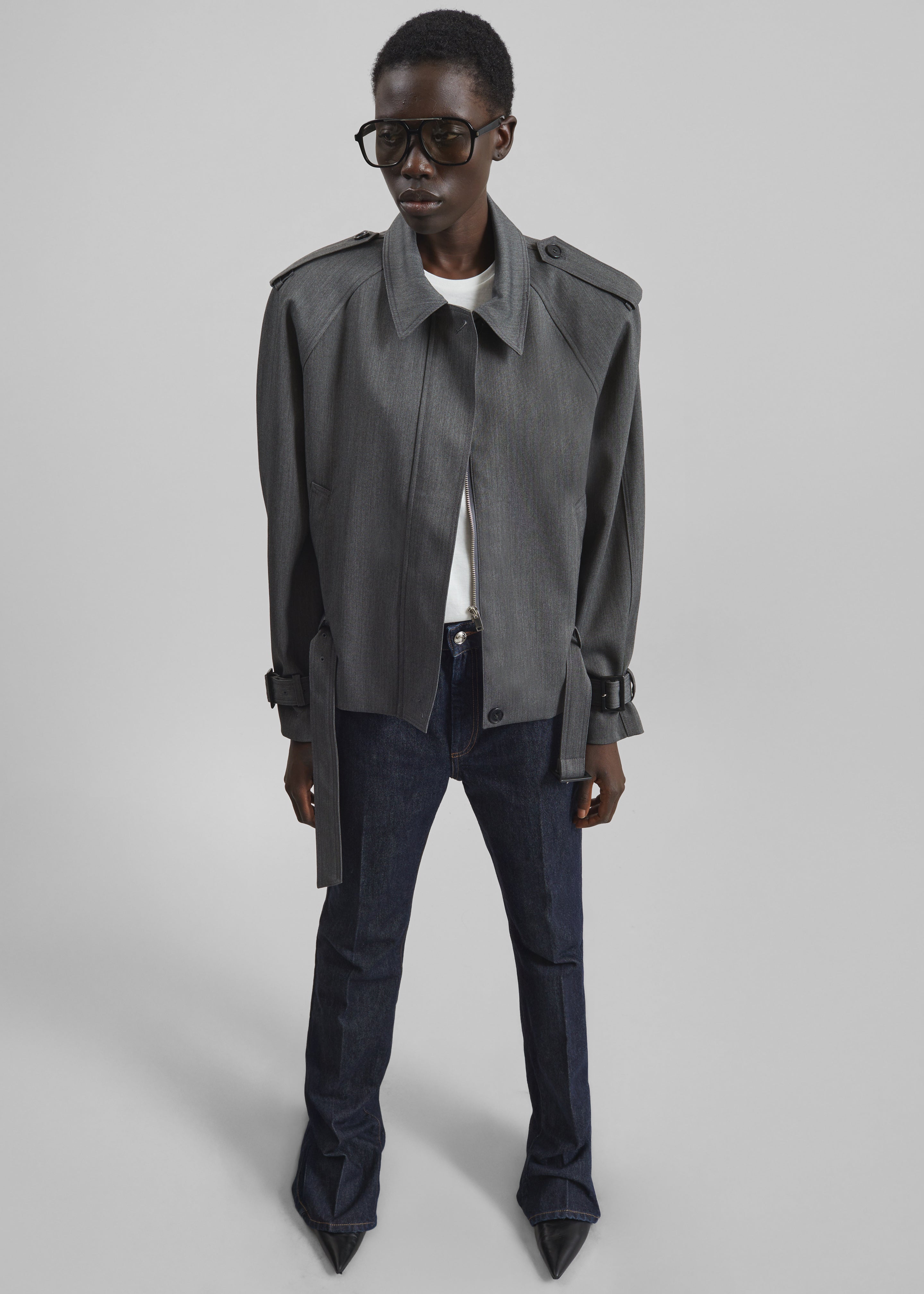Avray Short Trench - Grey – The Frankie Shop