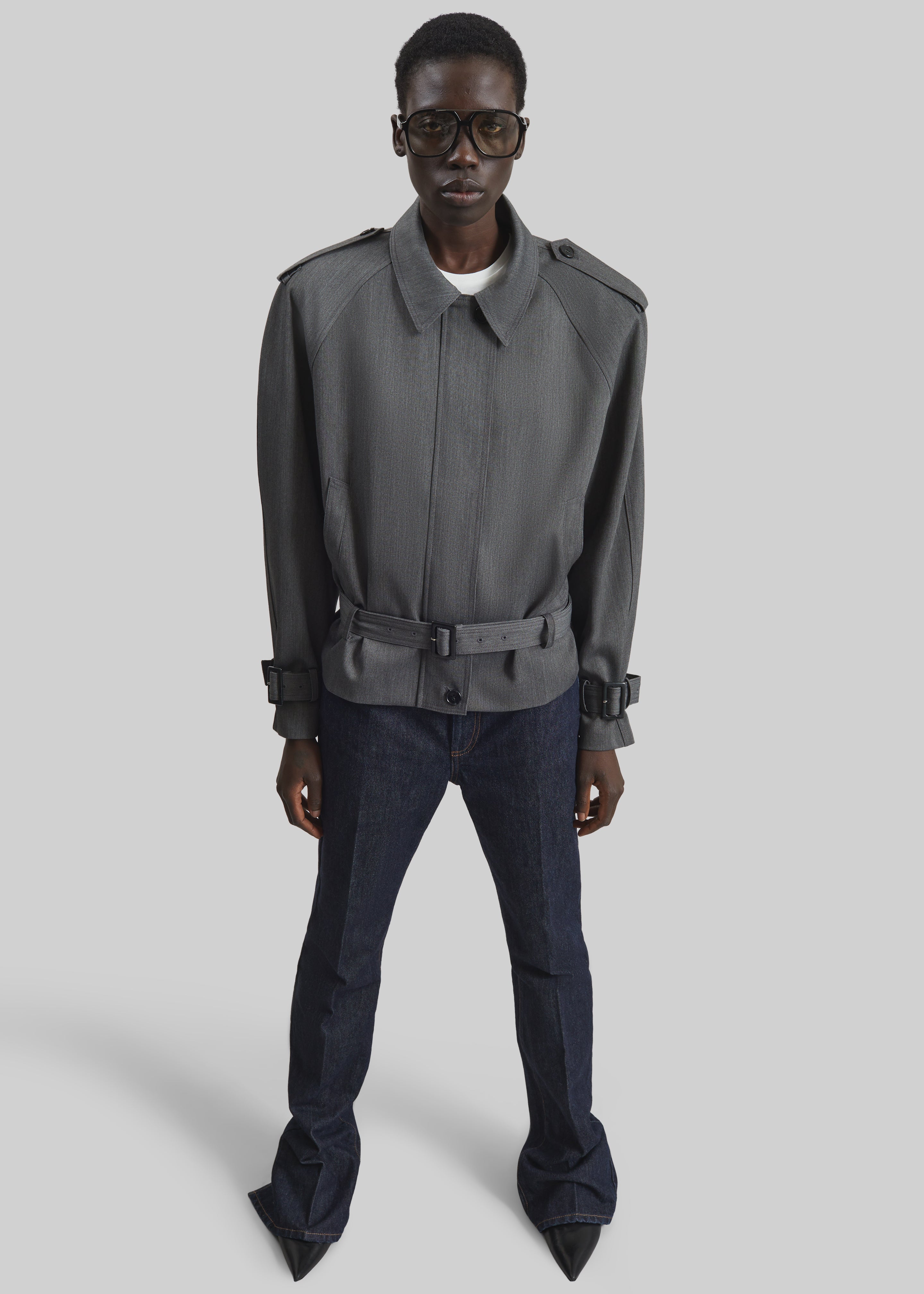 Avray Short Trench - Grey – The Frankie Shop