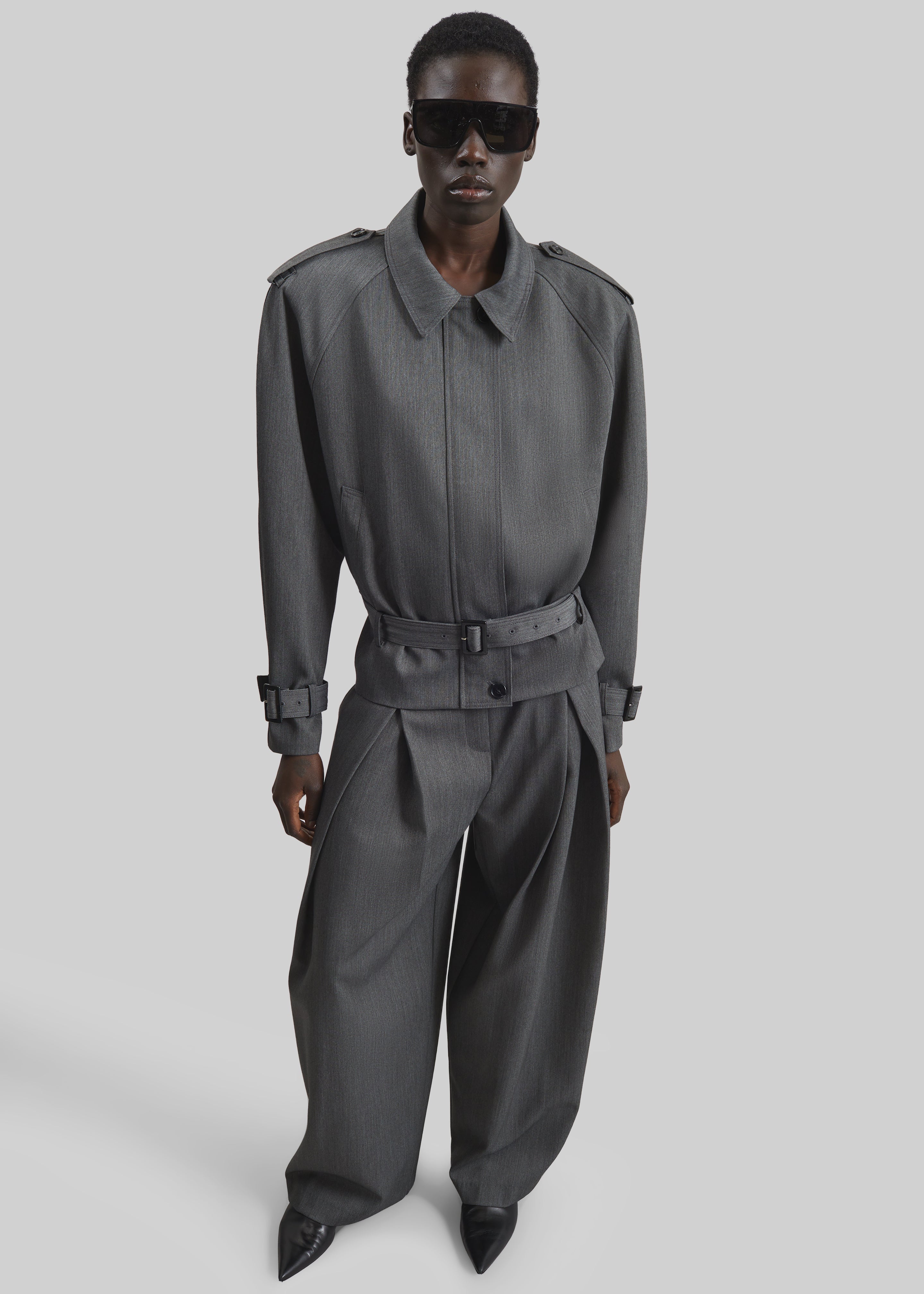 Avray Short Trench - Grey – The Frankie Shop