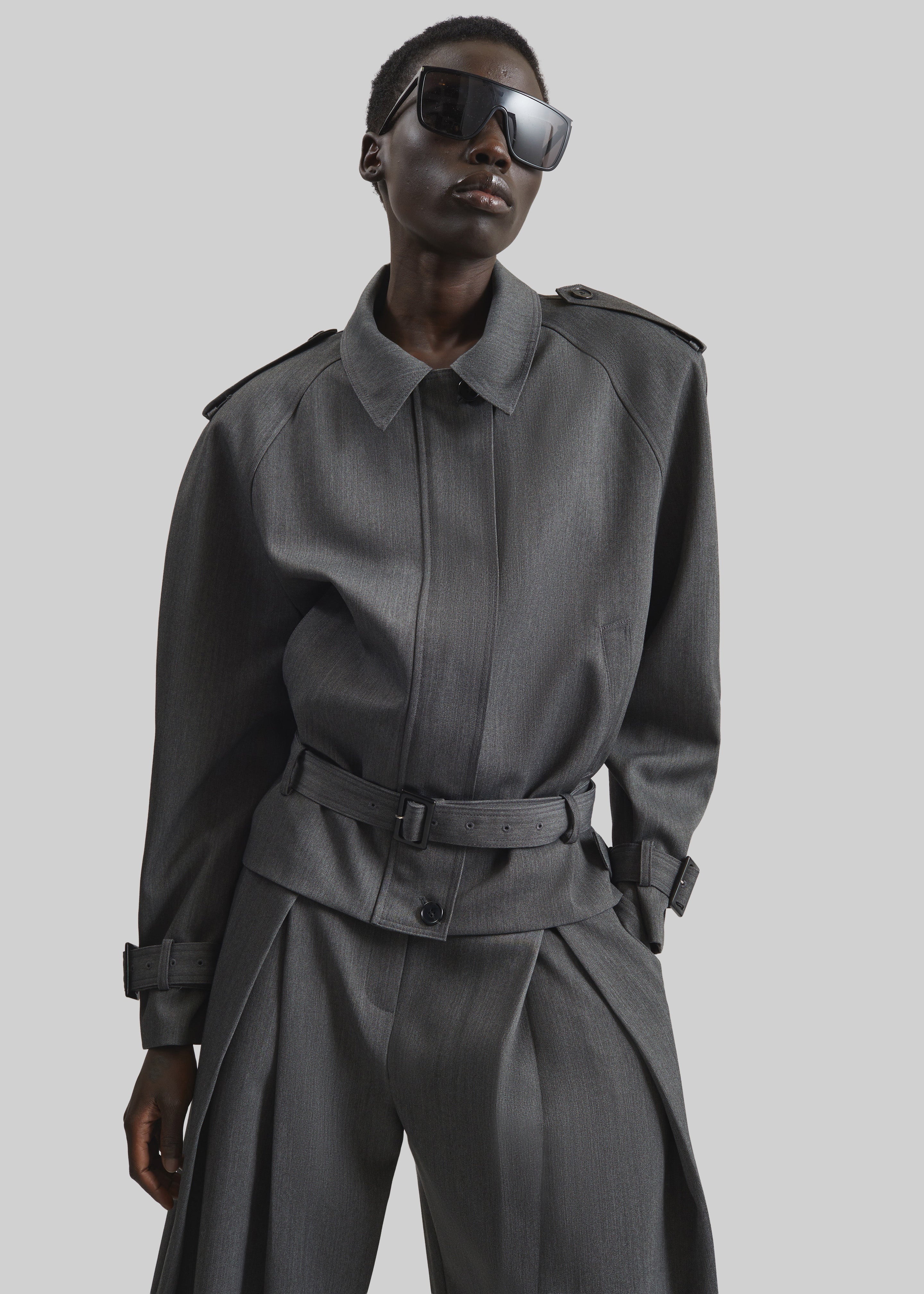Avray Short Trench - Grey – The Frankie Shop