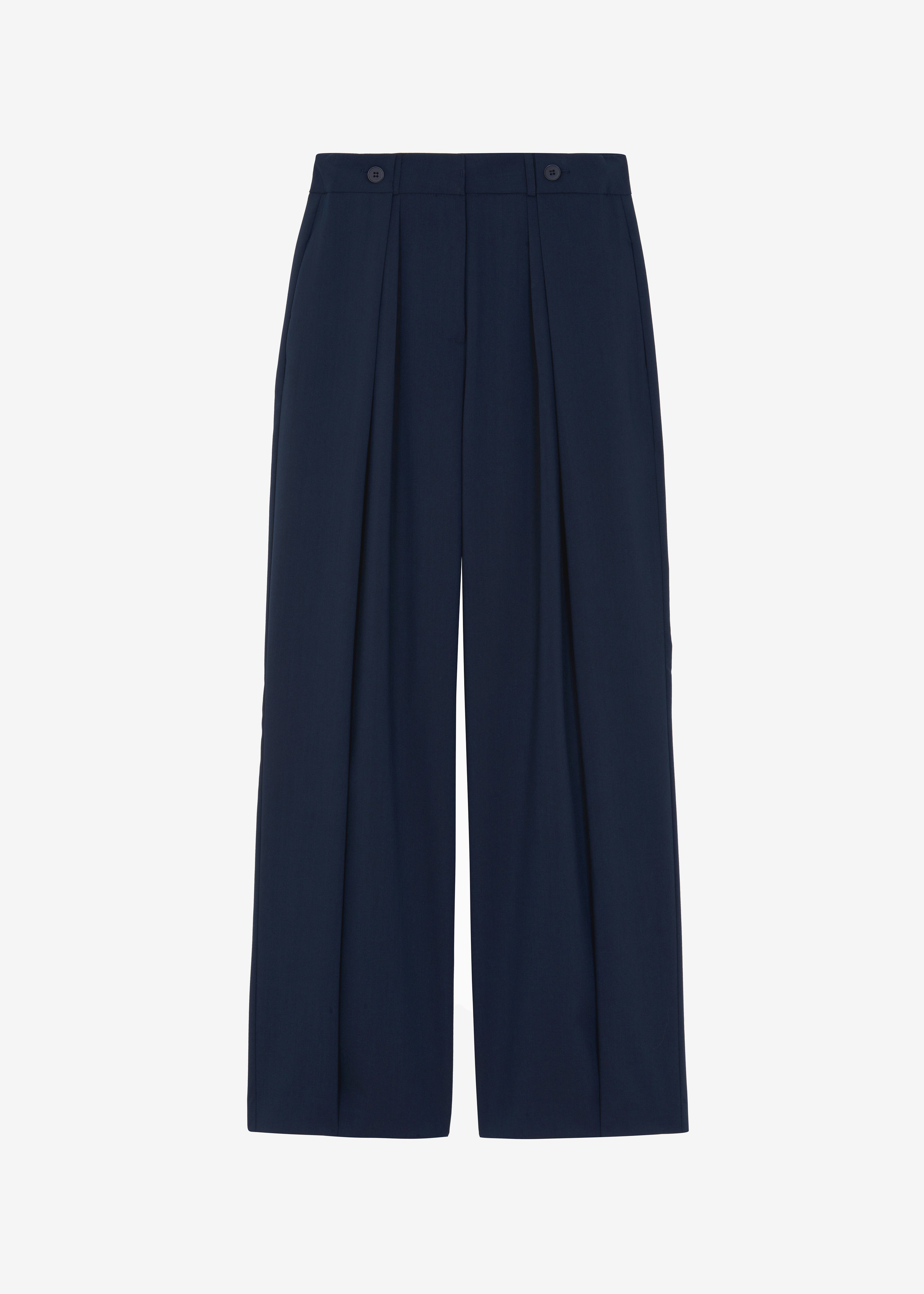 Ayah Pleated Trousers - Navy - 7