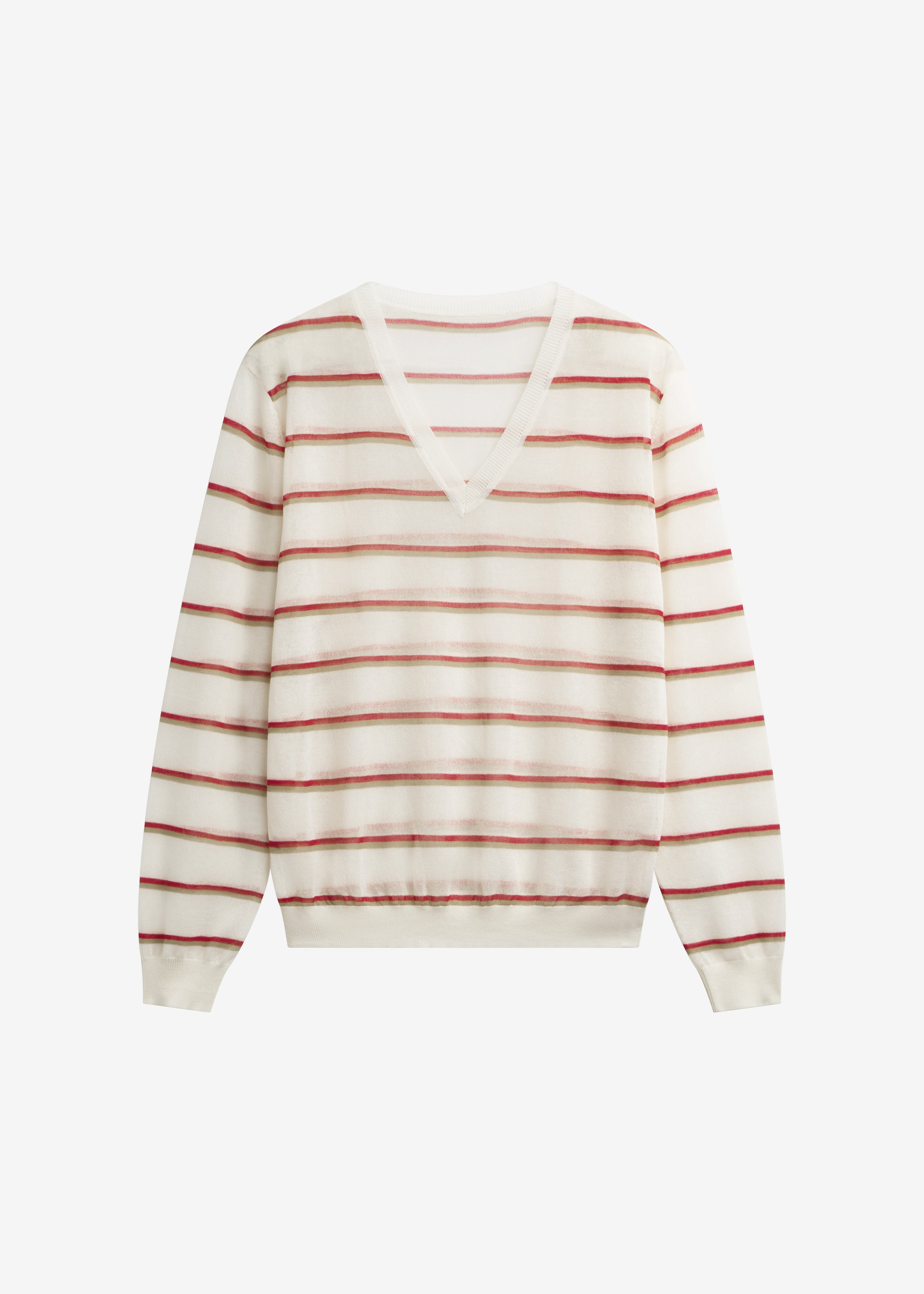 Ayen Sheer Knit Top - Ivory Multi Stripe - 6