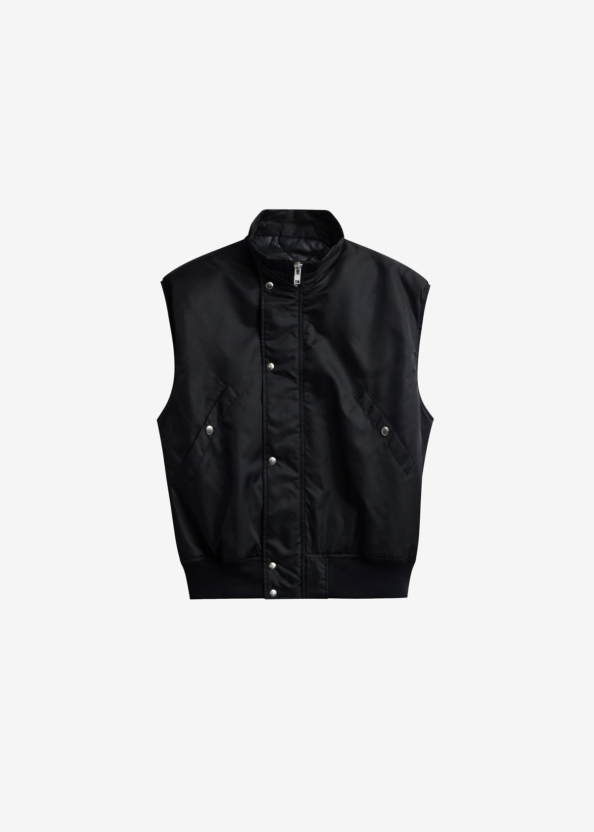 Aysen Sleeveless Bomber Jacket - Black - 8