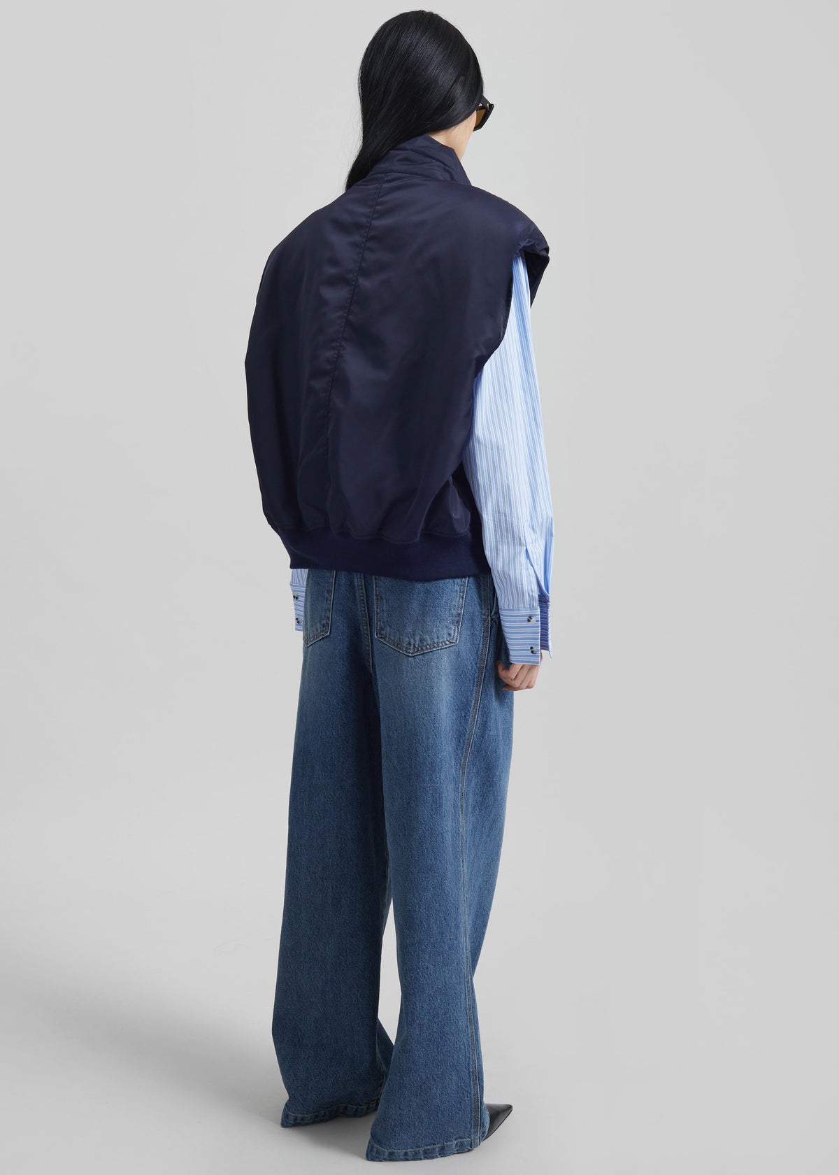 Aysen Sleeveless Bomber Jacket - Navy - 7