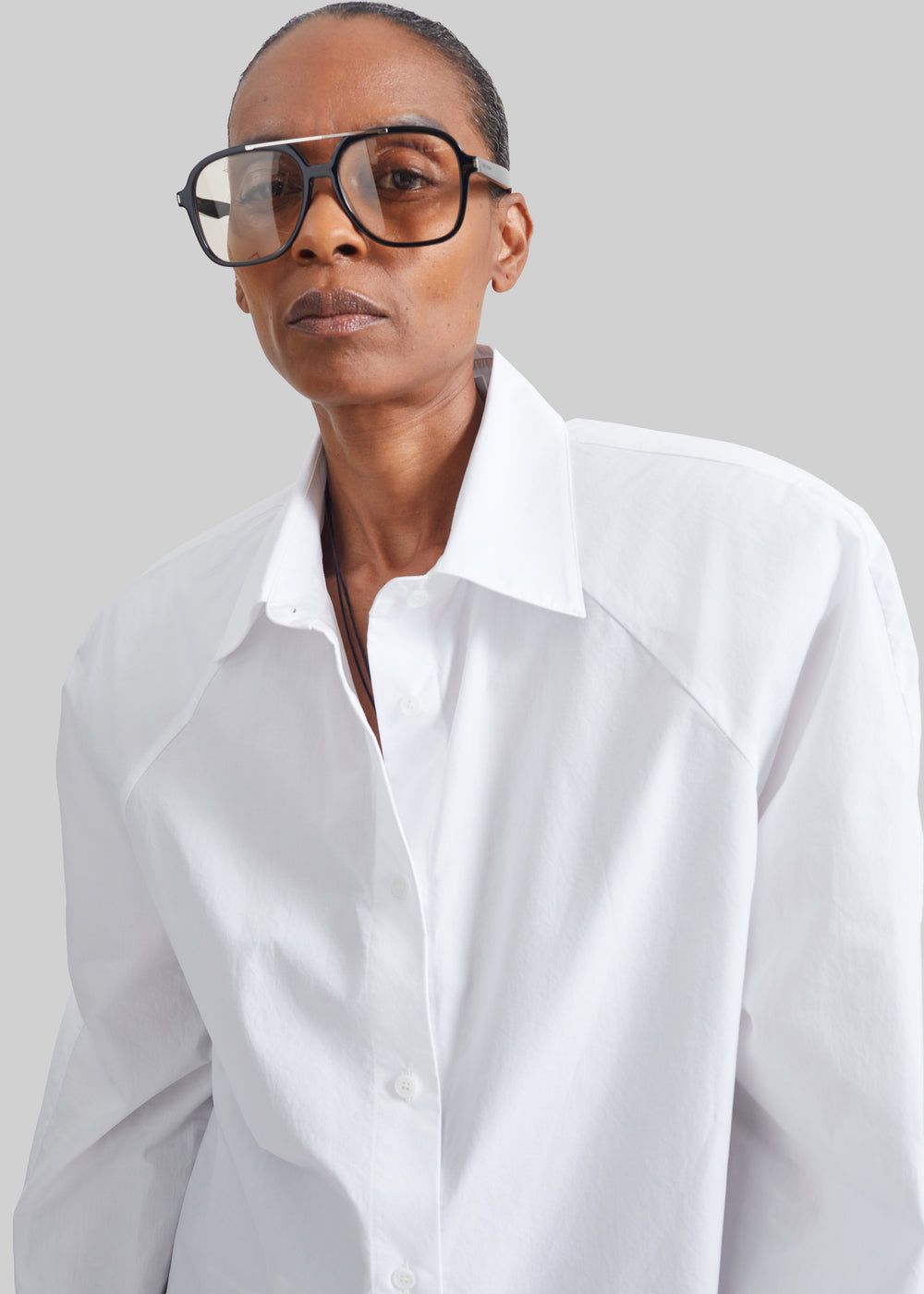 Azzura Padded Shirt - White - 1