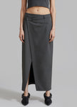 Annabel Asymmetric Midi Skirt - Grey