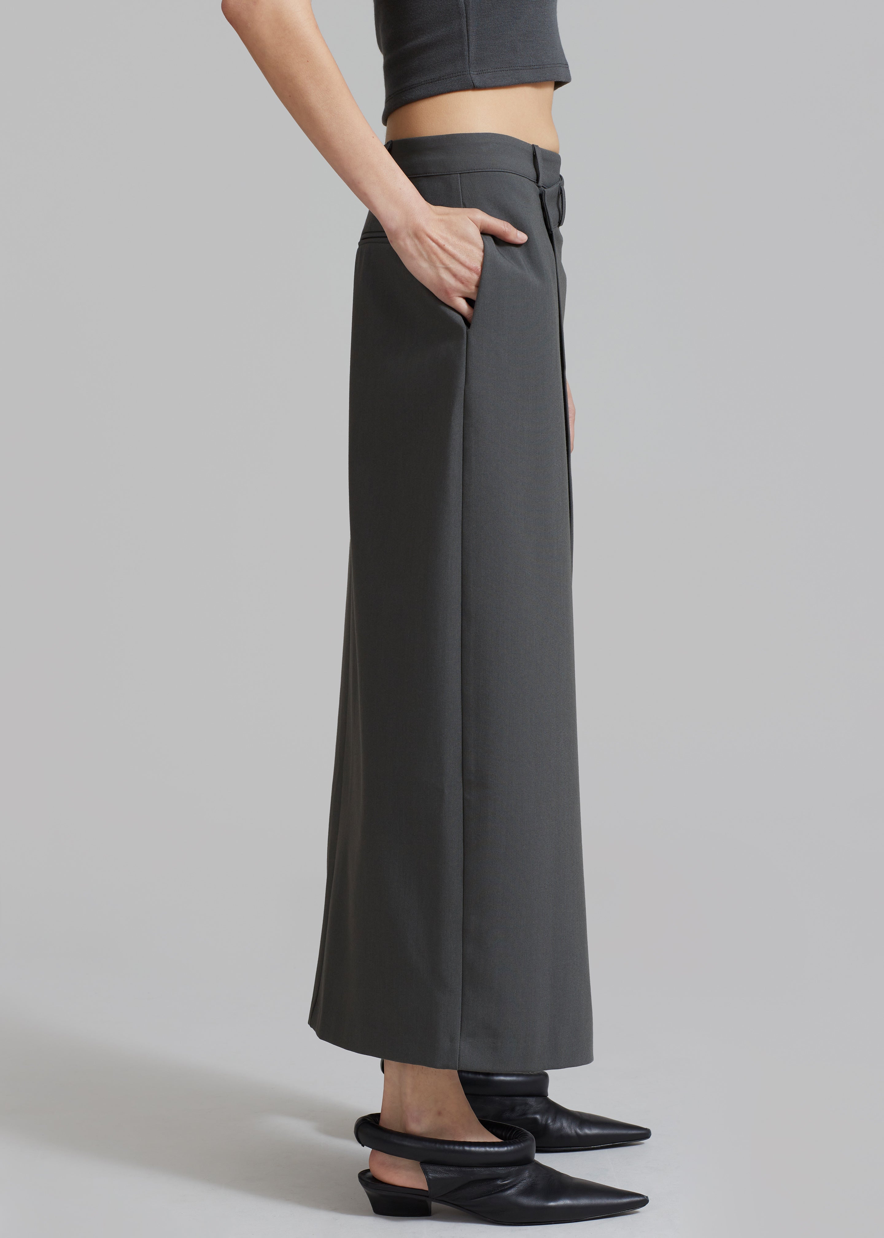 Annabel Asymmetric Midi Skirt - Grey - 7