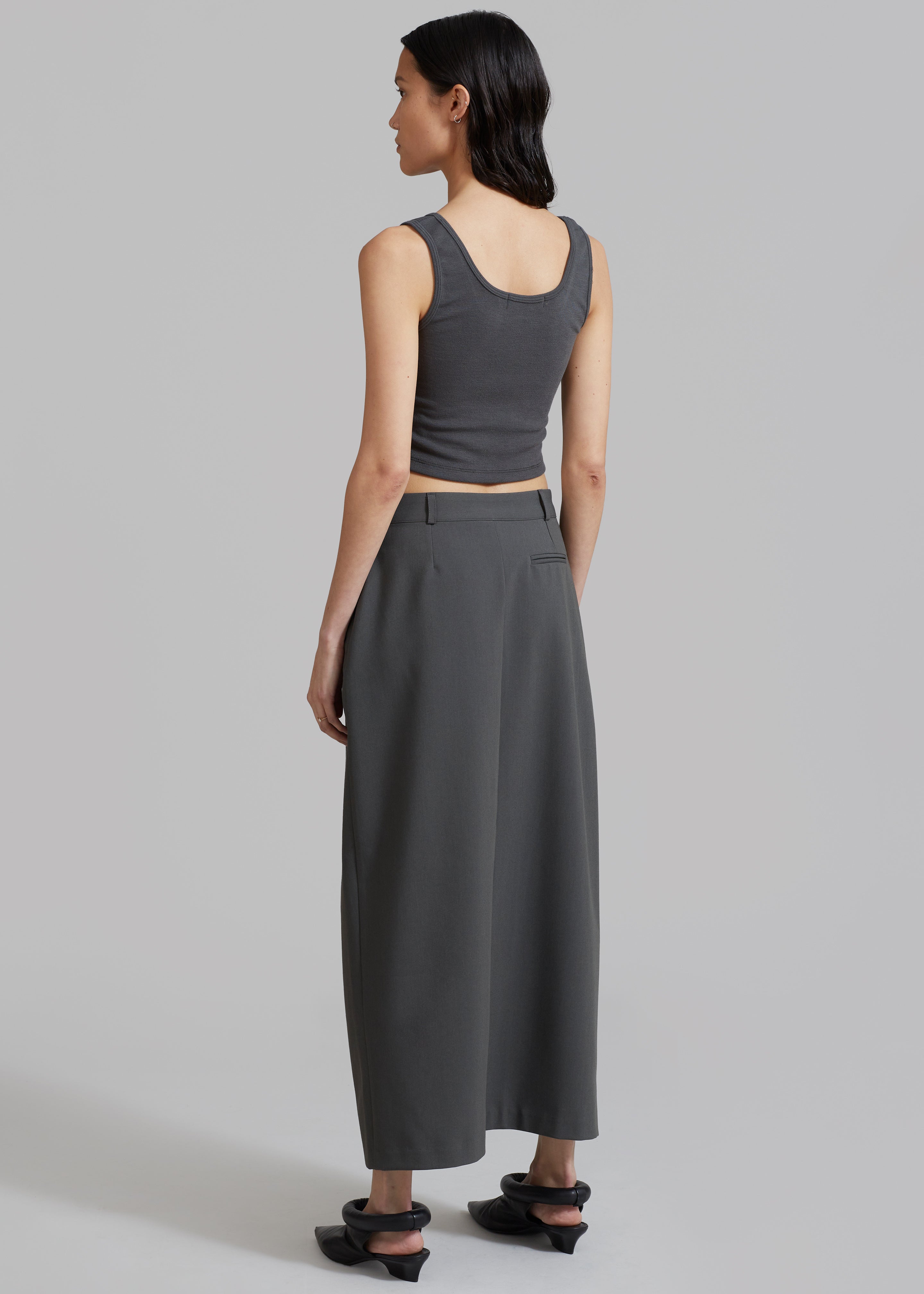 Annabel Asymmetric Midi Skirt - Grey - 8