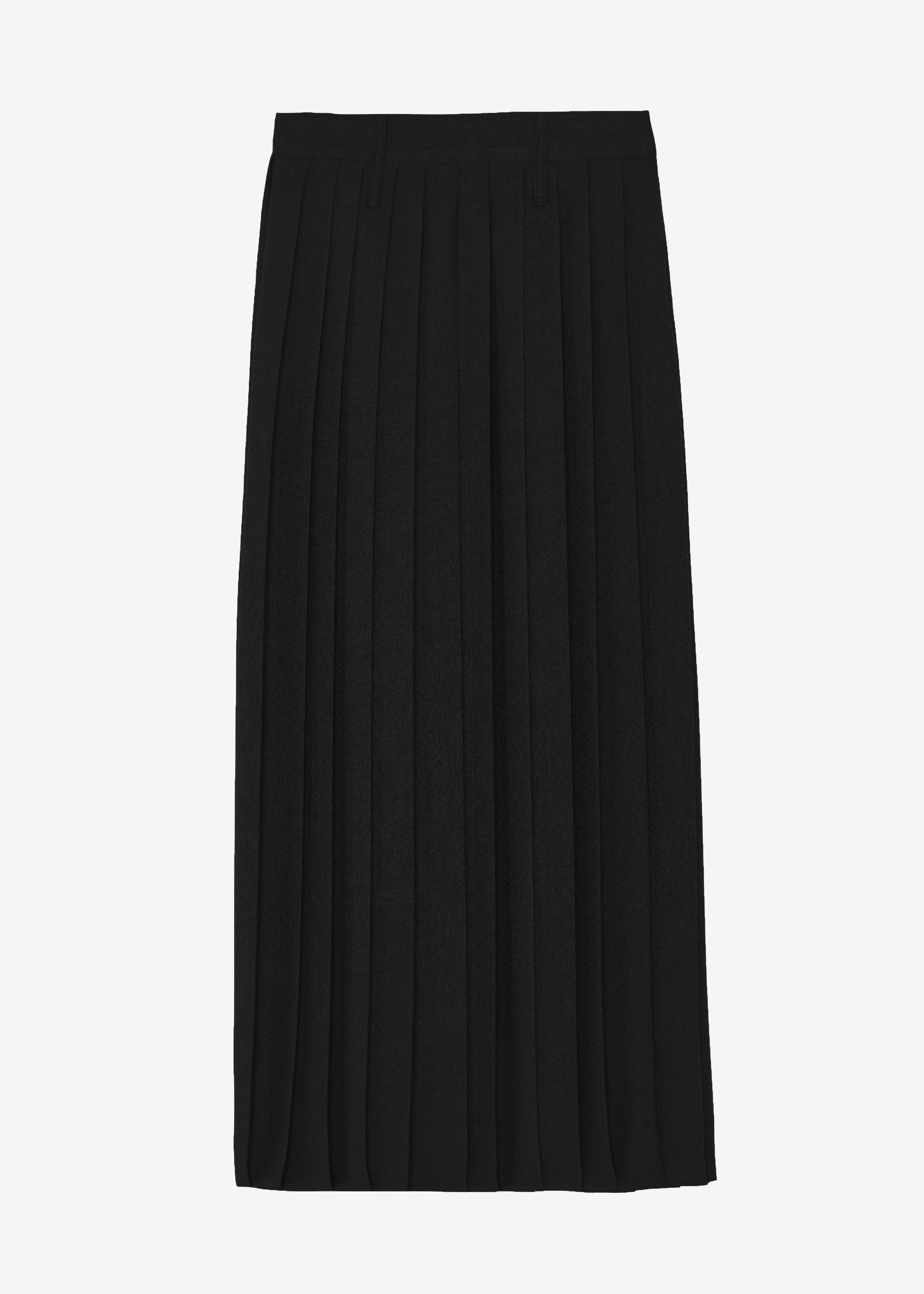 Bailey Long Pleated Skirt - Black - 8