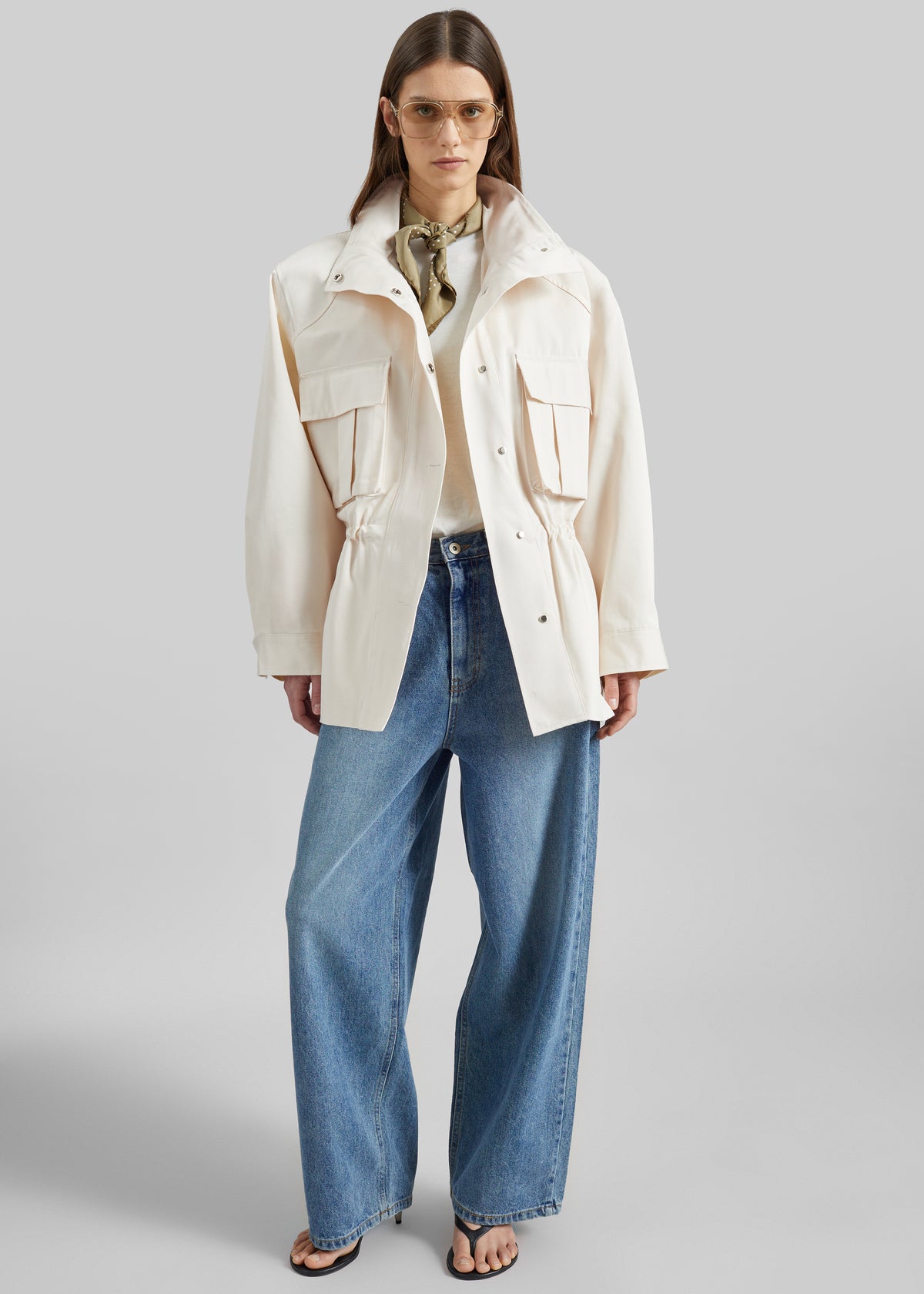 Bailly Padded Utility Jacket - Cream - 9