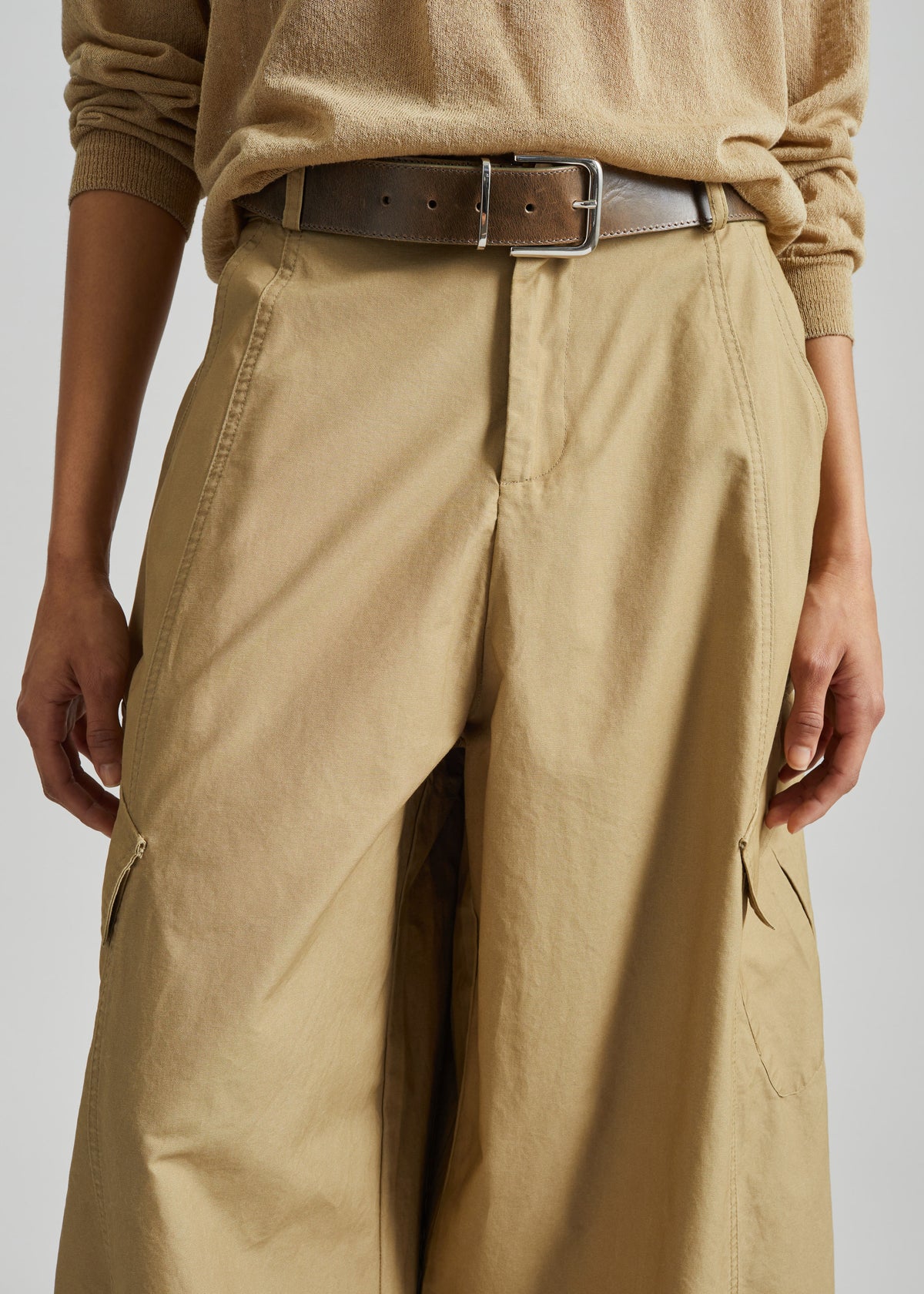 Baixa Barrel Cargo Pants - Beige - 3