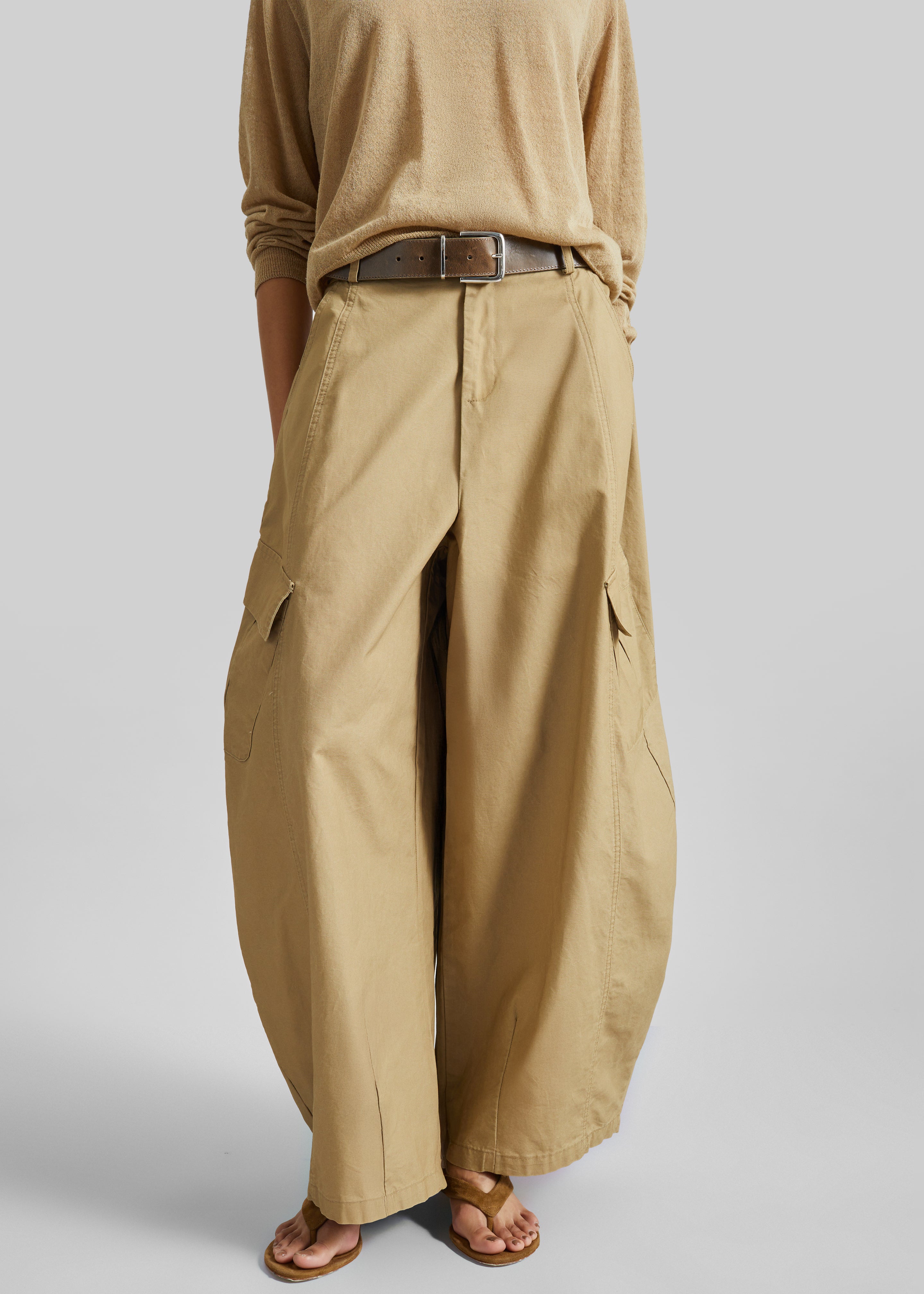 Baixa Barrel Cargo Pants - Beige - 4