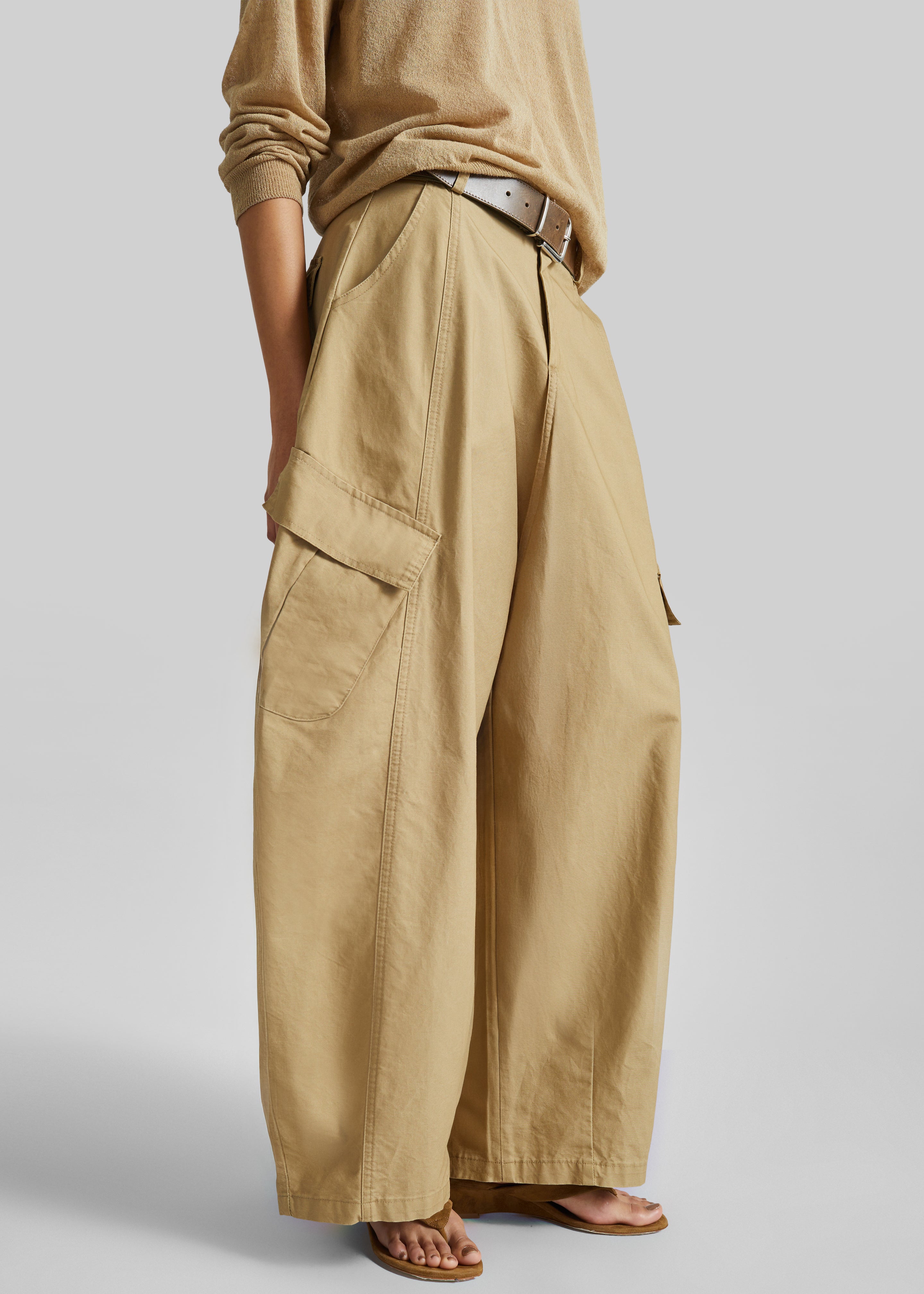 Baixa Barrel Cargo Pants - Beige - 2