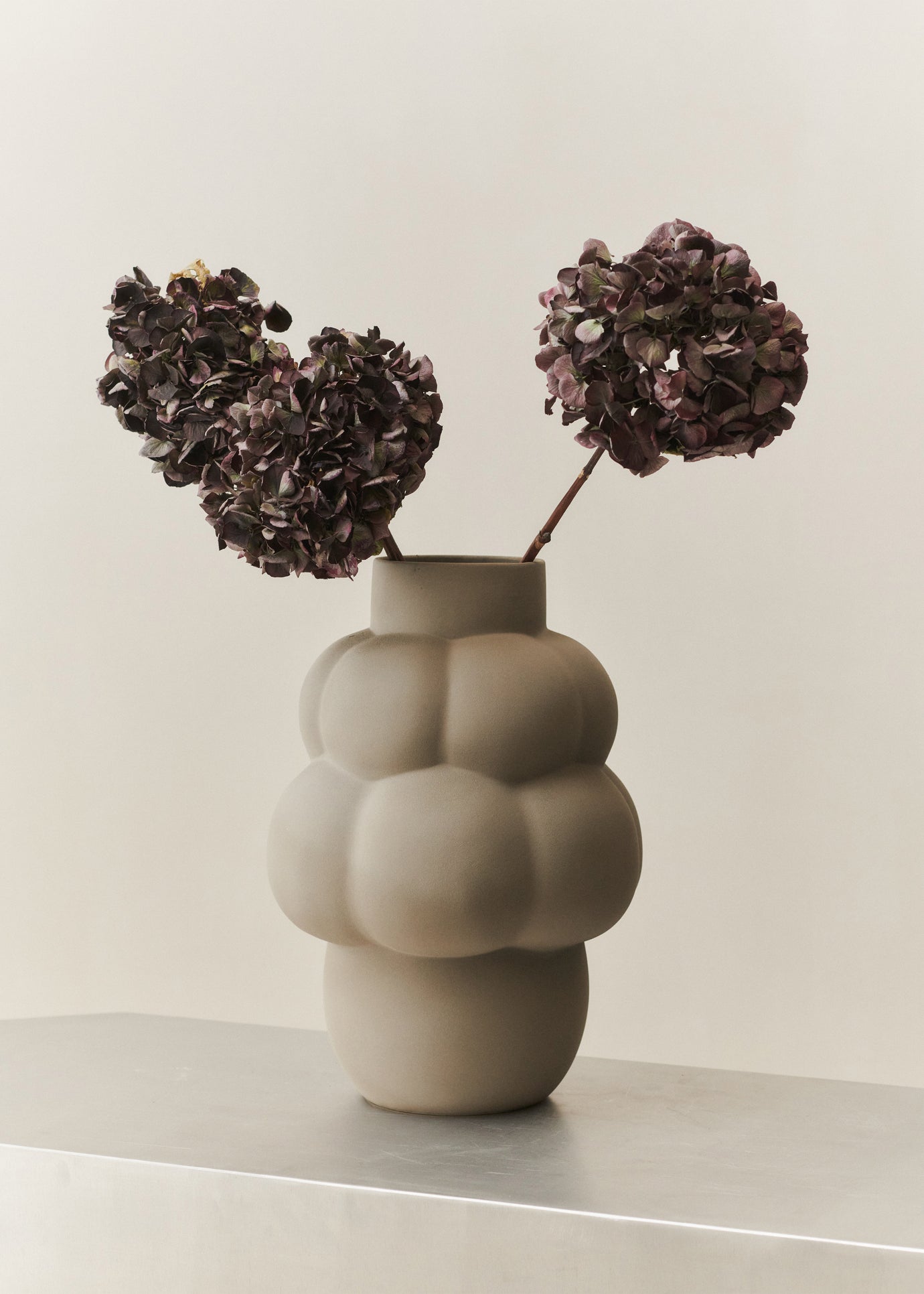 Louise Roe Ceramic Balloon Vase 04 - Sanded Grey - 1