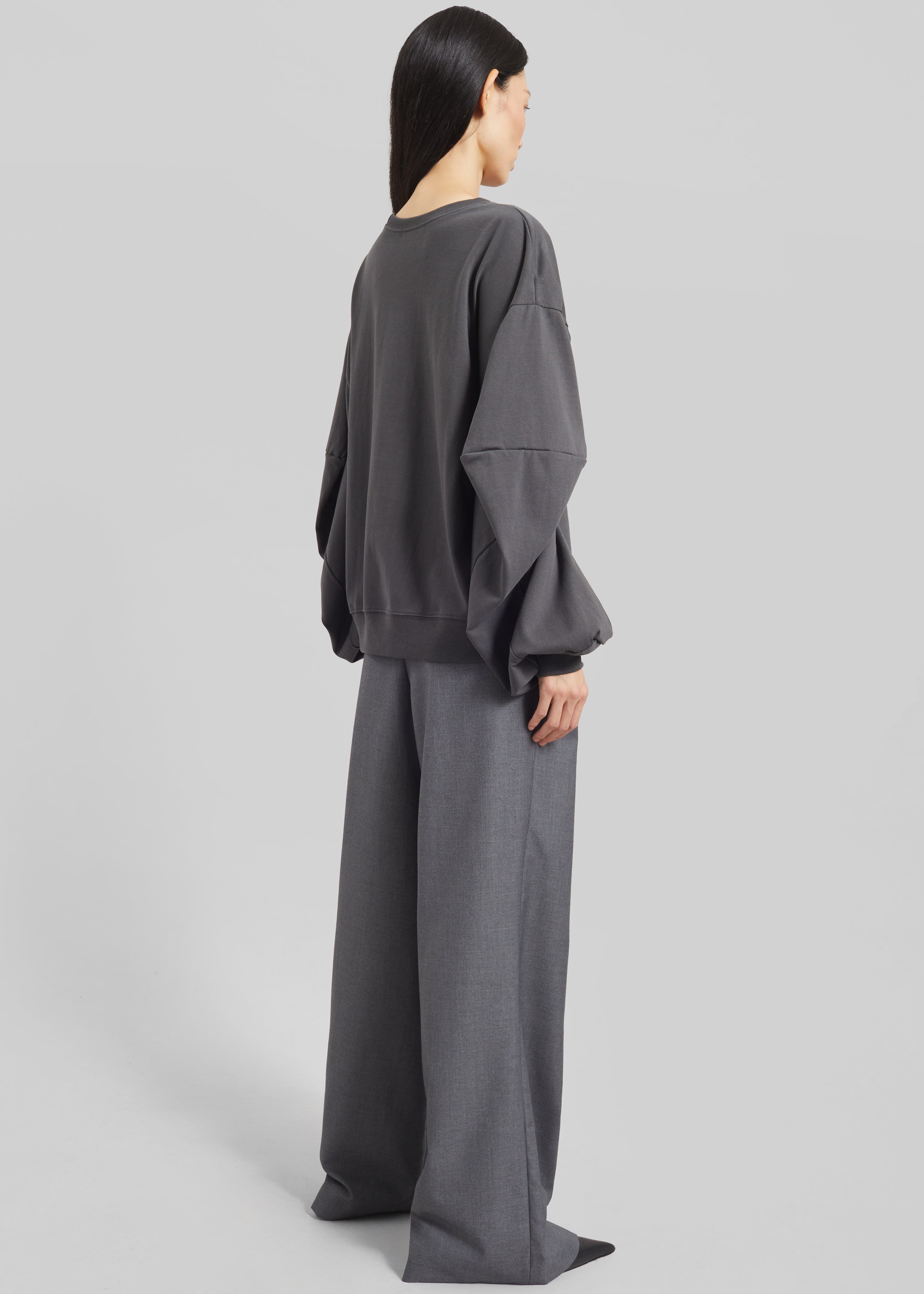 Balve Balloon Sleeve Sweatshirt - Grey - 5