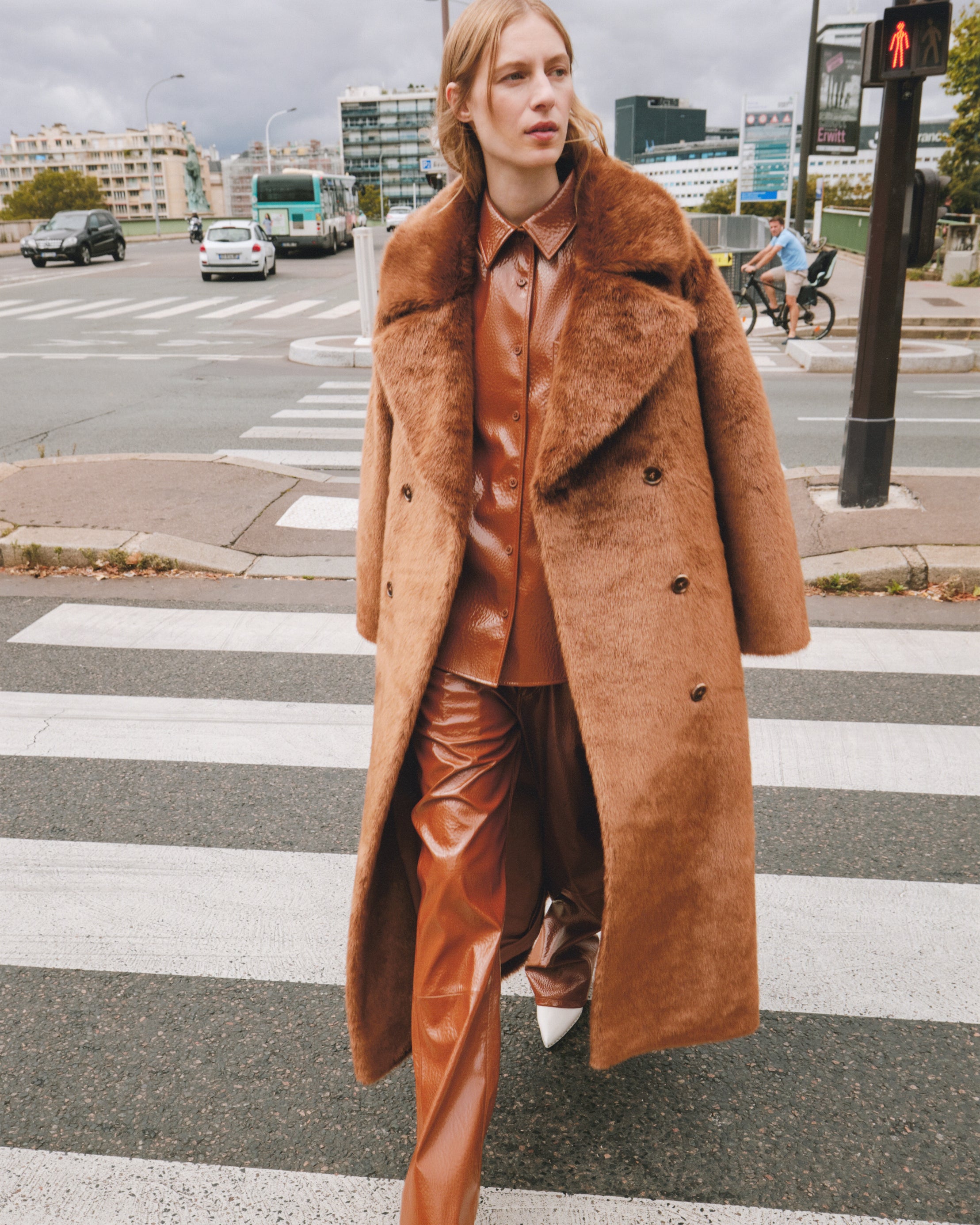 The Frankie Shop ザフランキーショップ / ロングコート The Frankie Shop Women's Long Faux Leather Trench Coat Inside