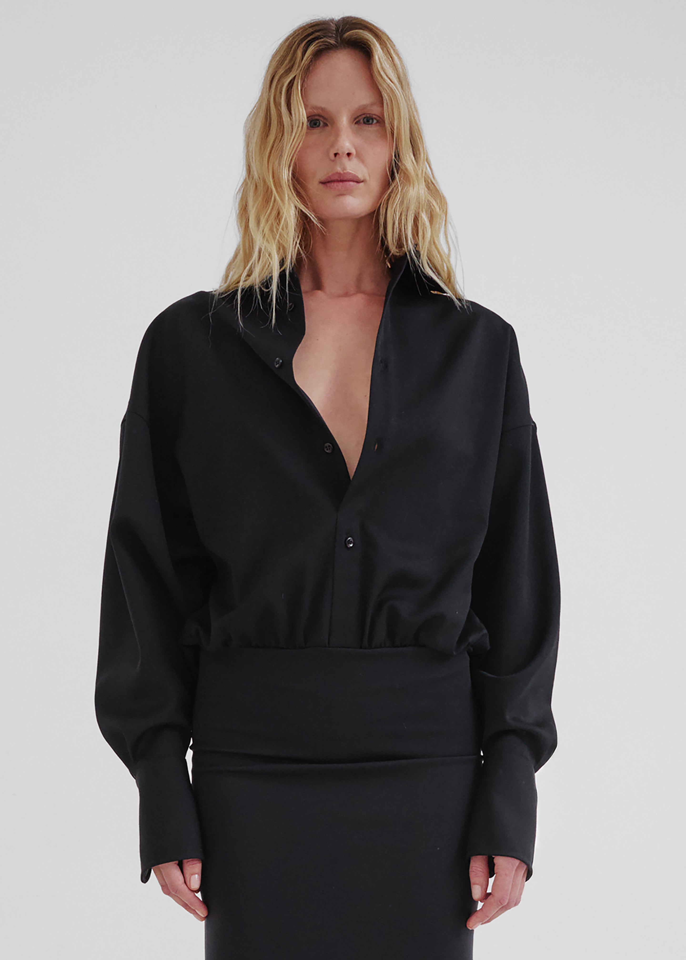 Darkpark Barbara Wool Elastic Waist Dress - Black - 3