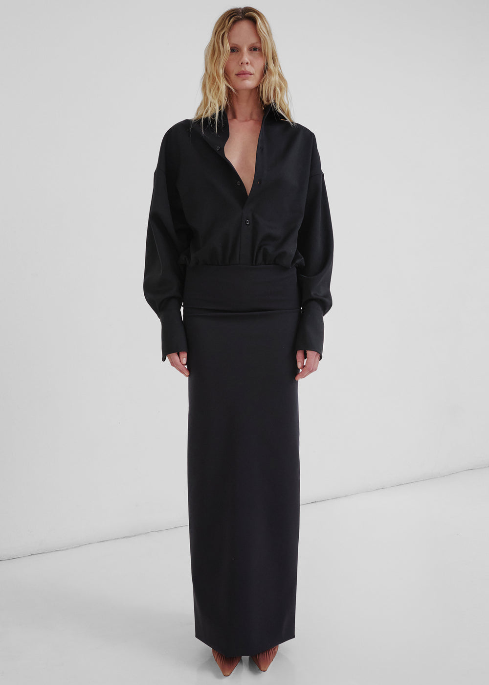 Darkpark Barbara Wool Elastic Waist Dress - Black