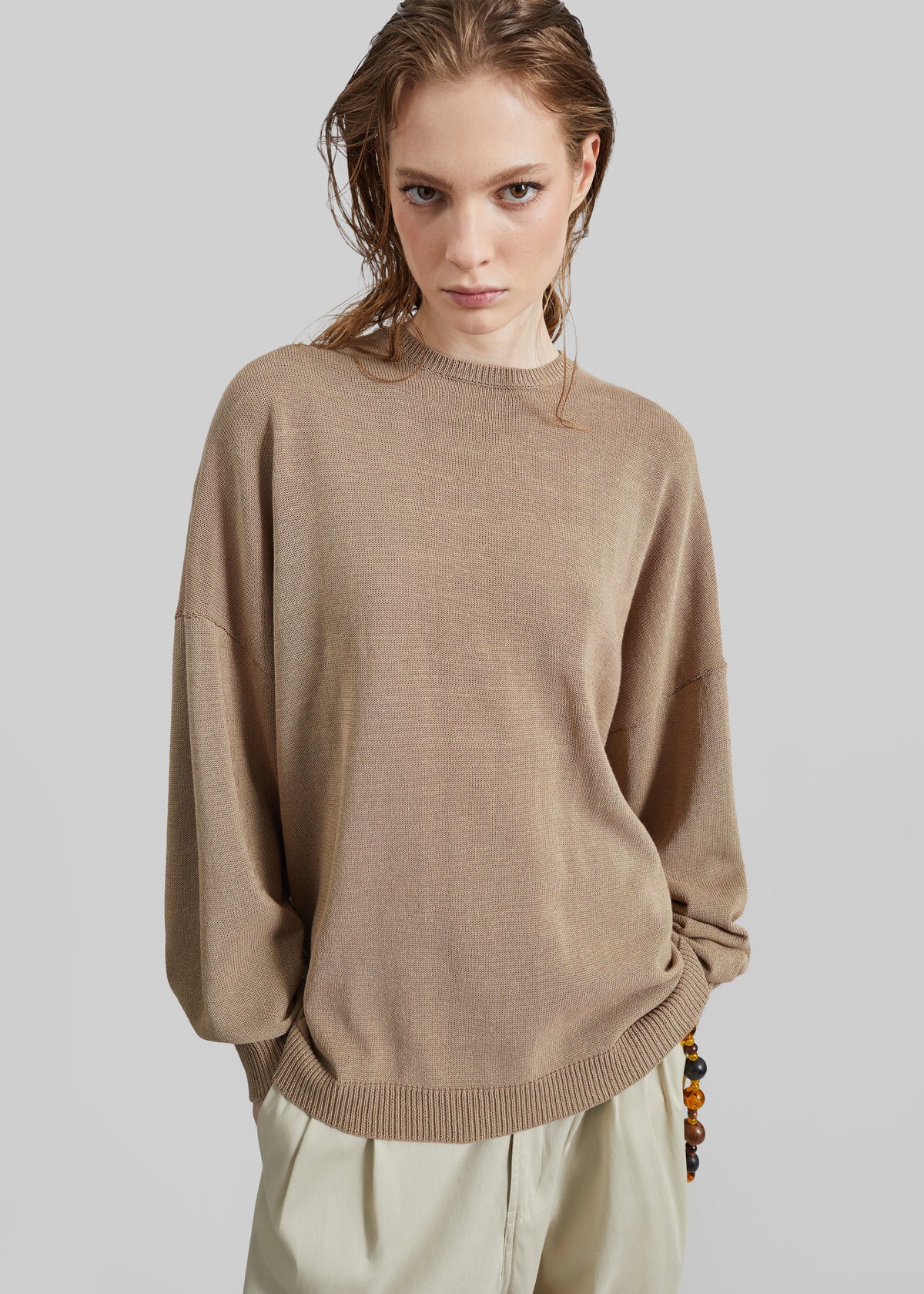 Basel Crew Neck Sweater - Beige - 2