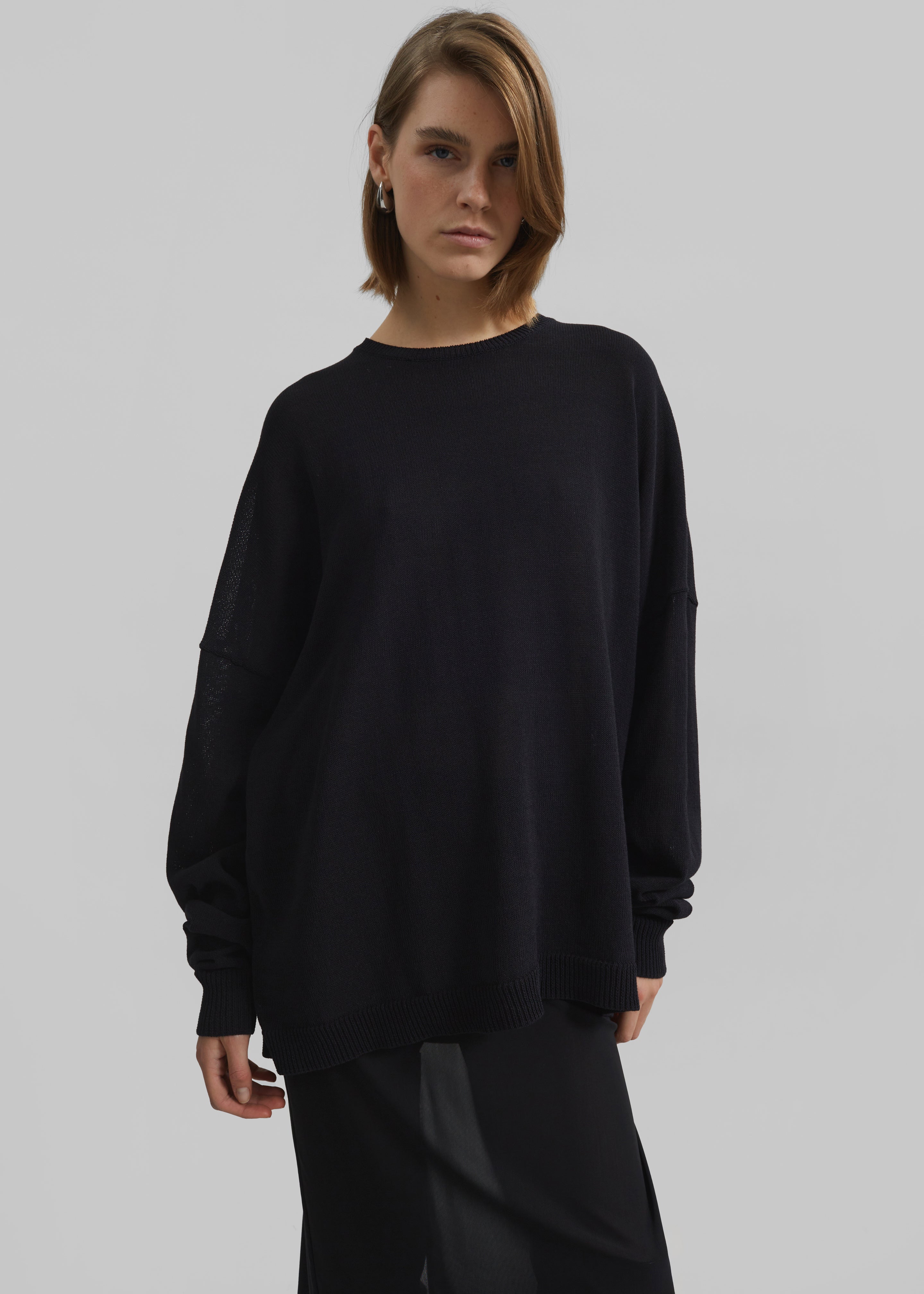 Basel Crew Neck Sweater - Black – The Frankie Shop
