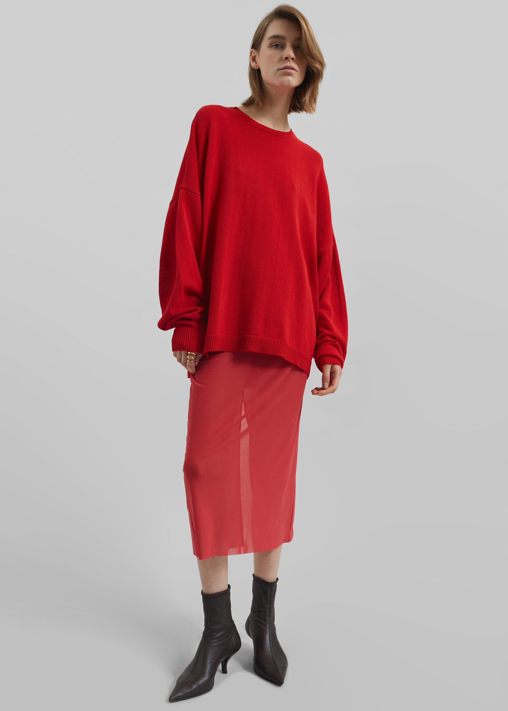 Shop the look image for Suva Sheer Skirt - Red