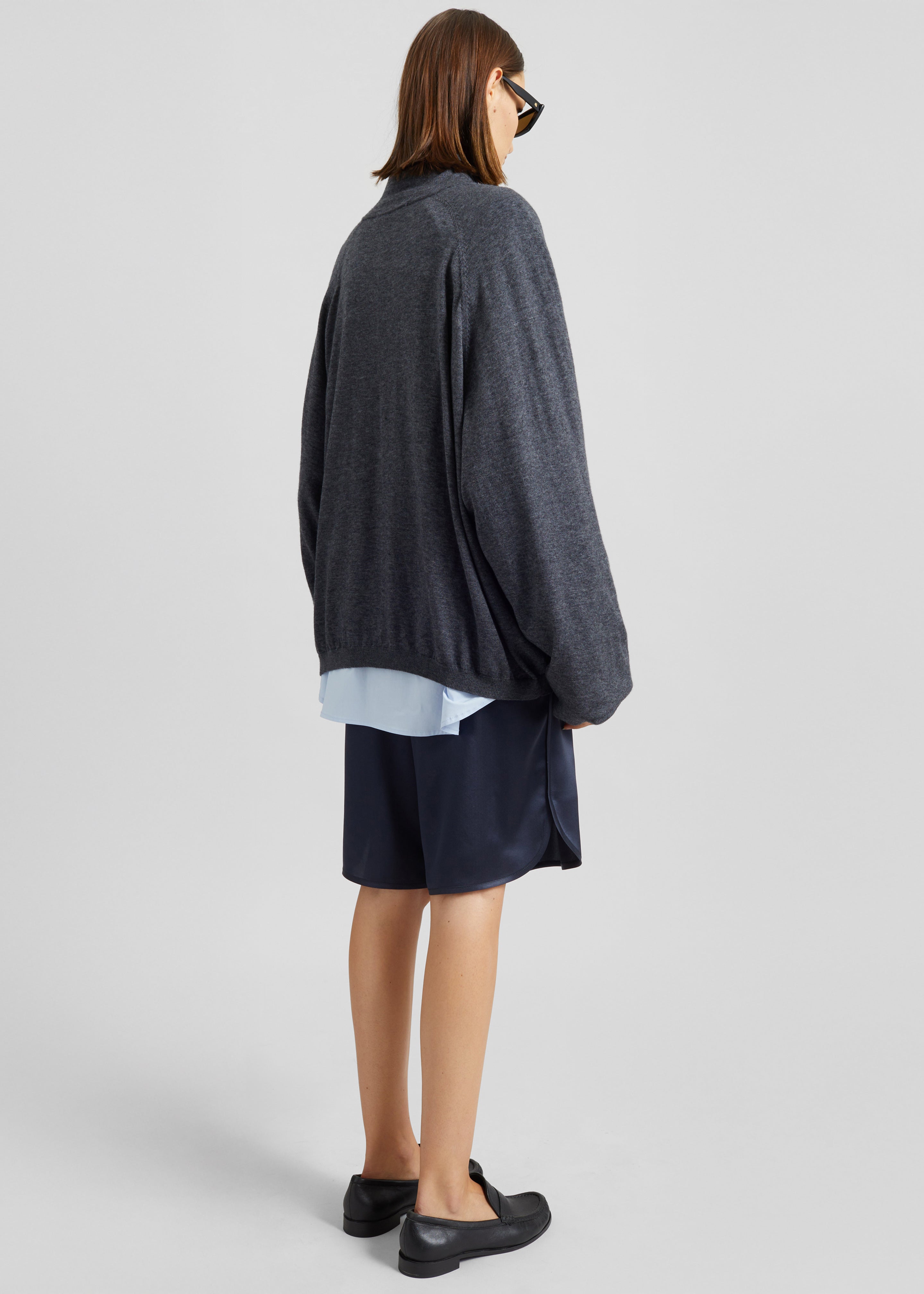 Baxe Knit Track Jacket - Dark Grey Melange - 5