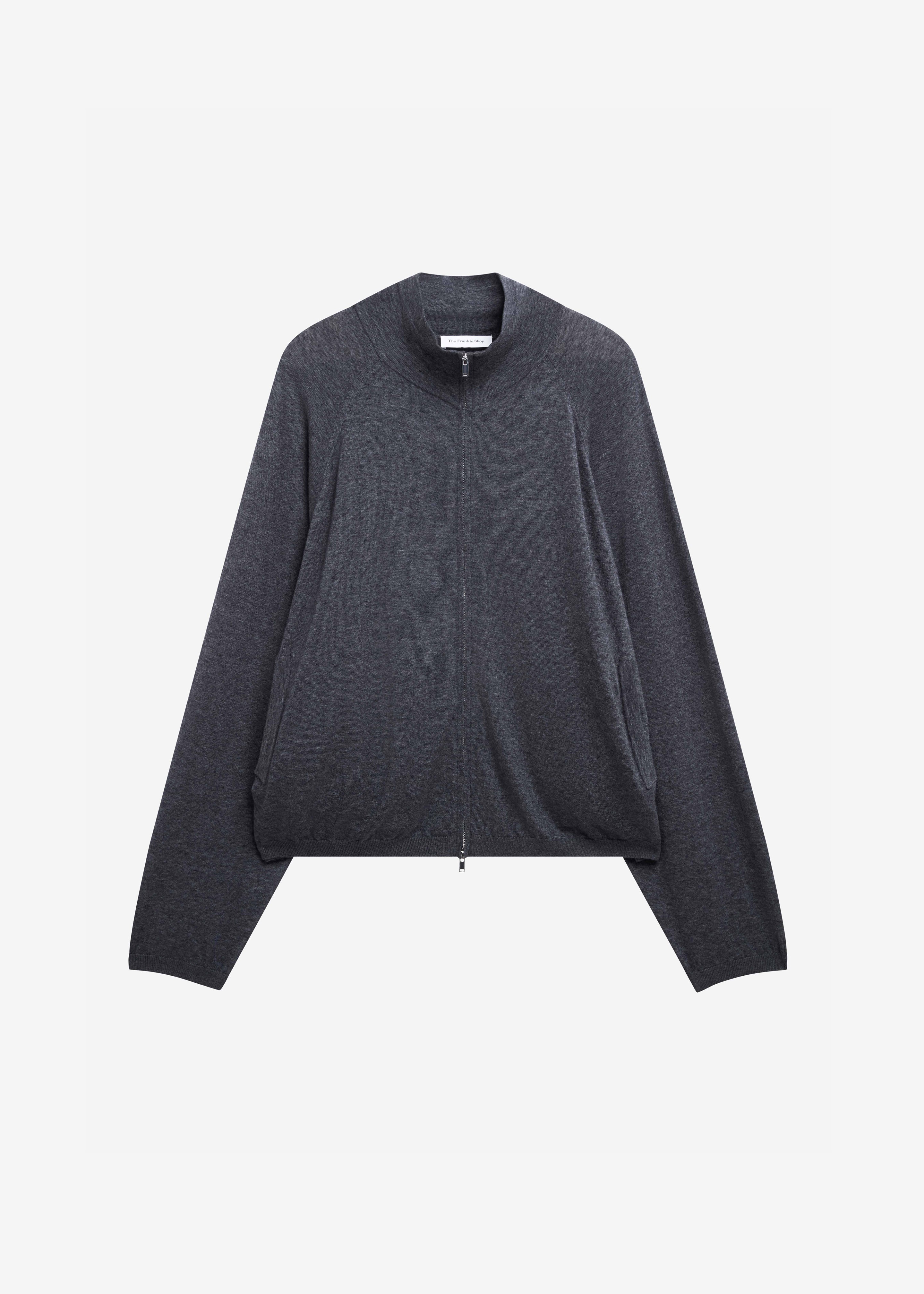 Baxe Knit Track Jacket - Dark Grey Melange - 6