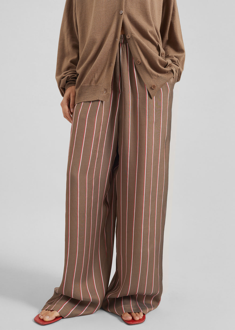 Baxter Fluid Track Pants - Brown Multi Stripe - 1