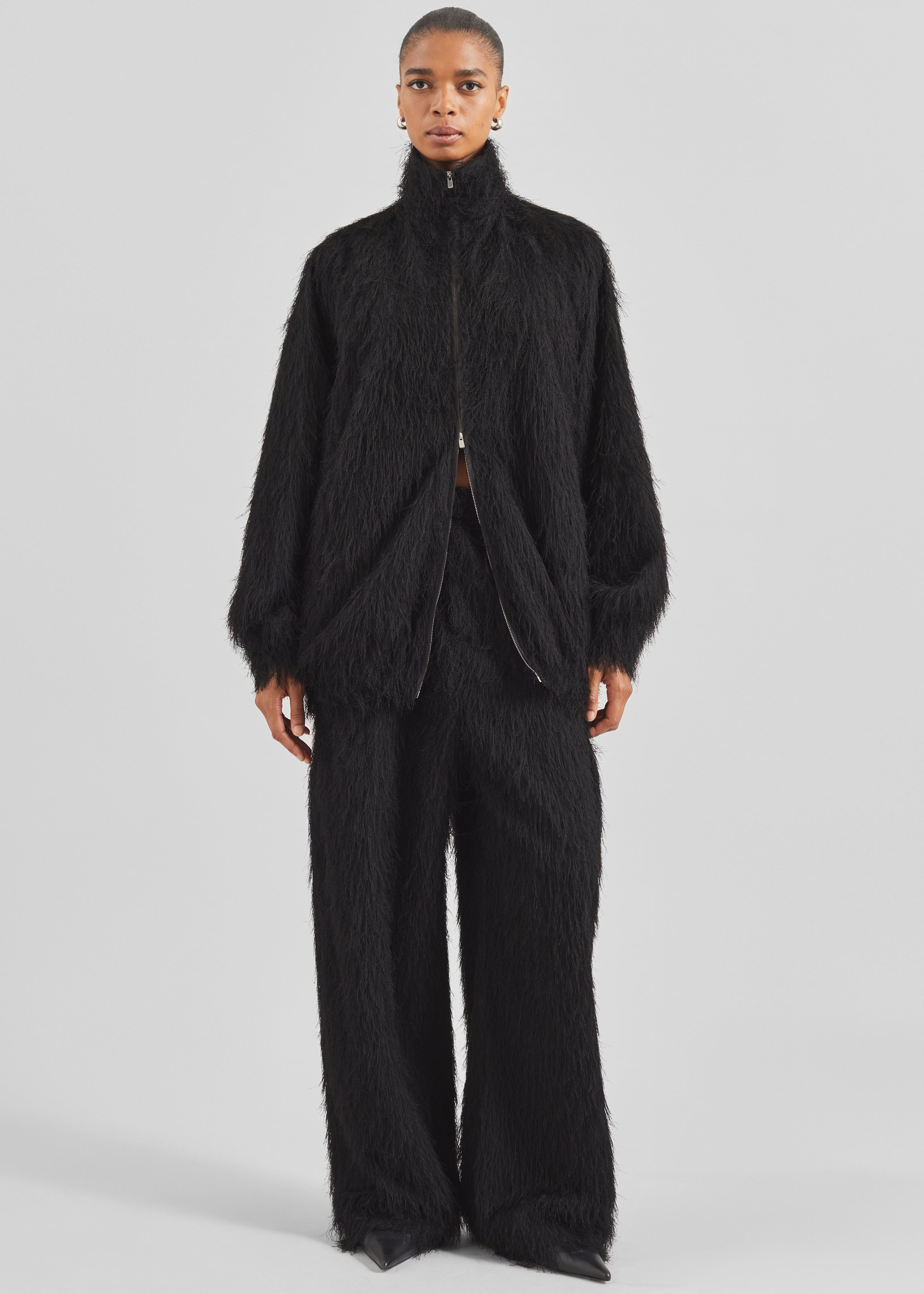 Baxter Fringed Track Jacket - Black – The Frankie Shop