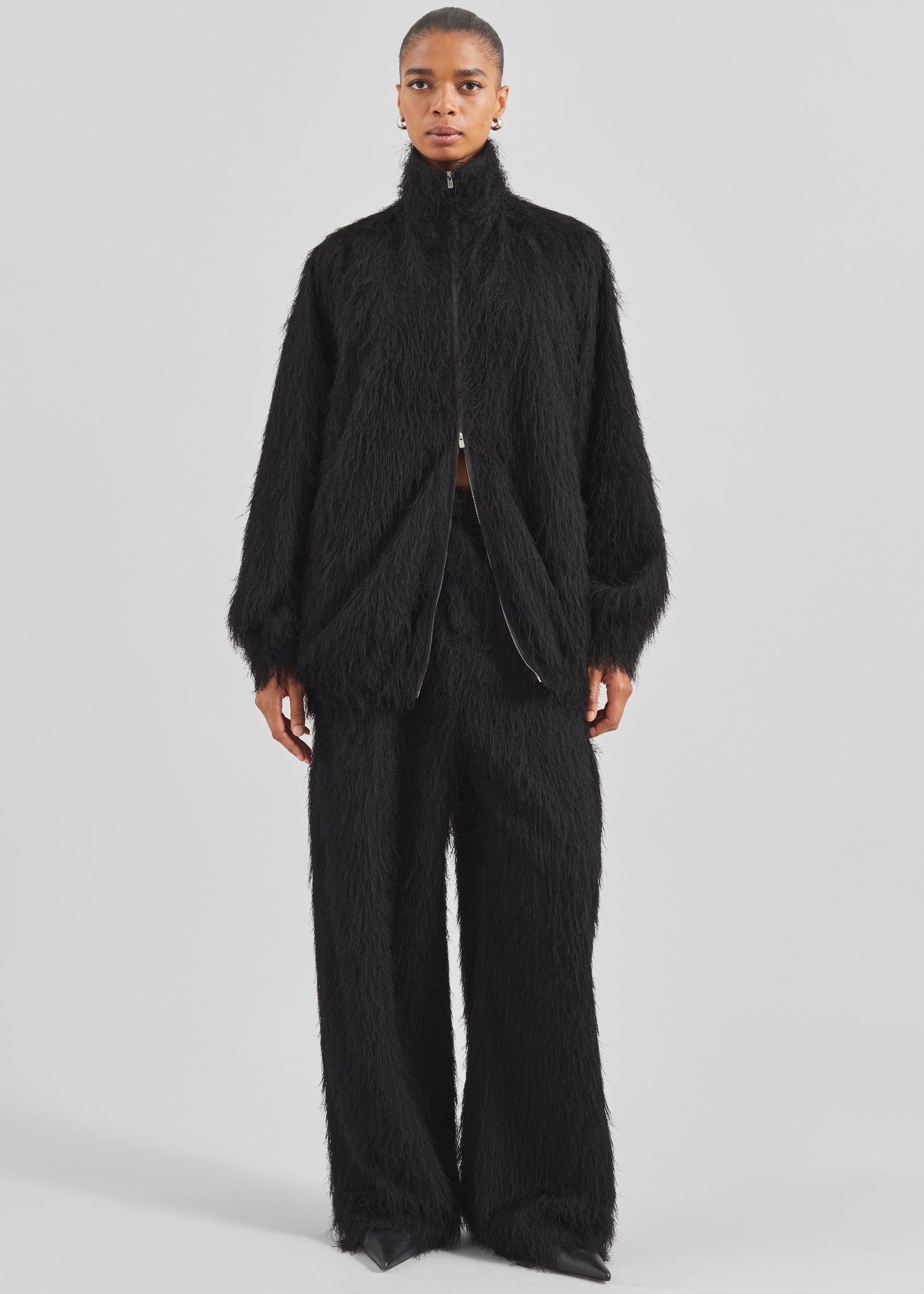 Shop the look image for Baxter Fringed Track Jacket - Black