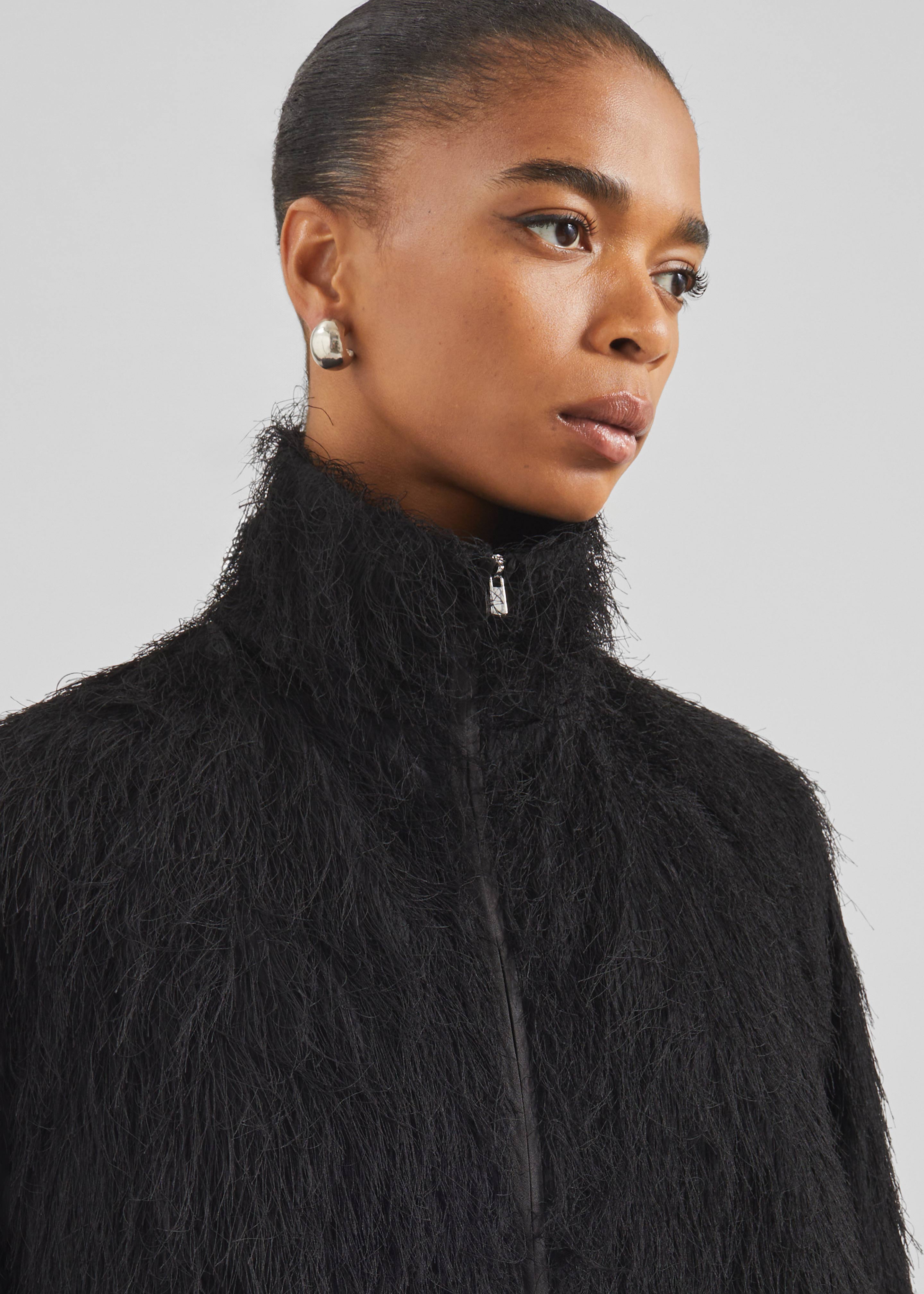 Baxter Fringed Track Jacket - Black – The Frankie Shop