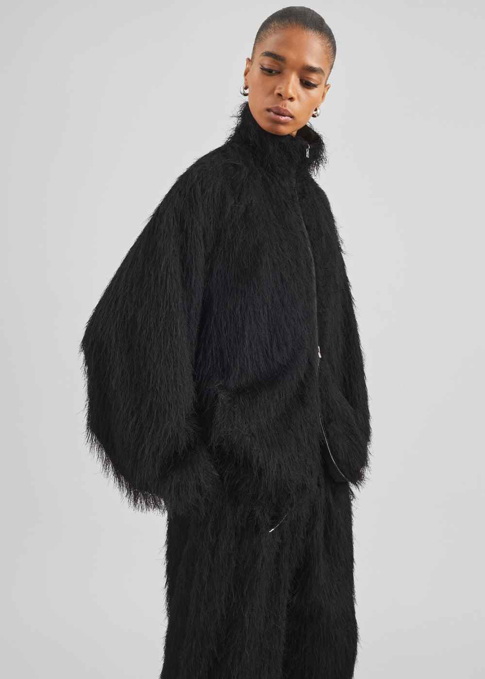 Baxter Fringed Track Jacket - Black - 1