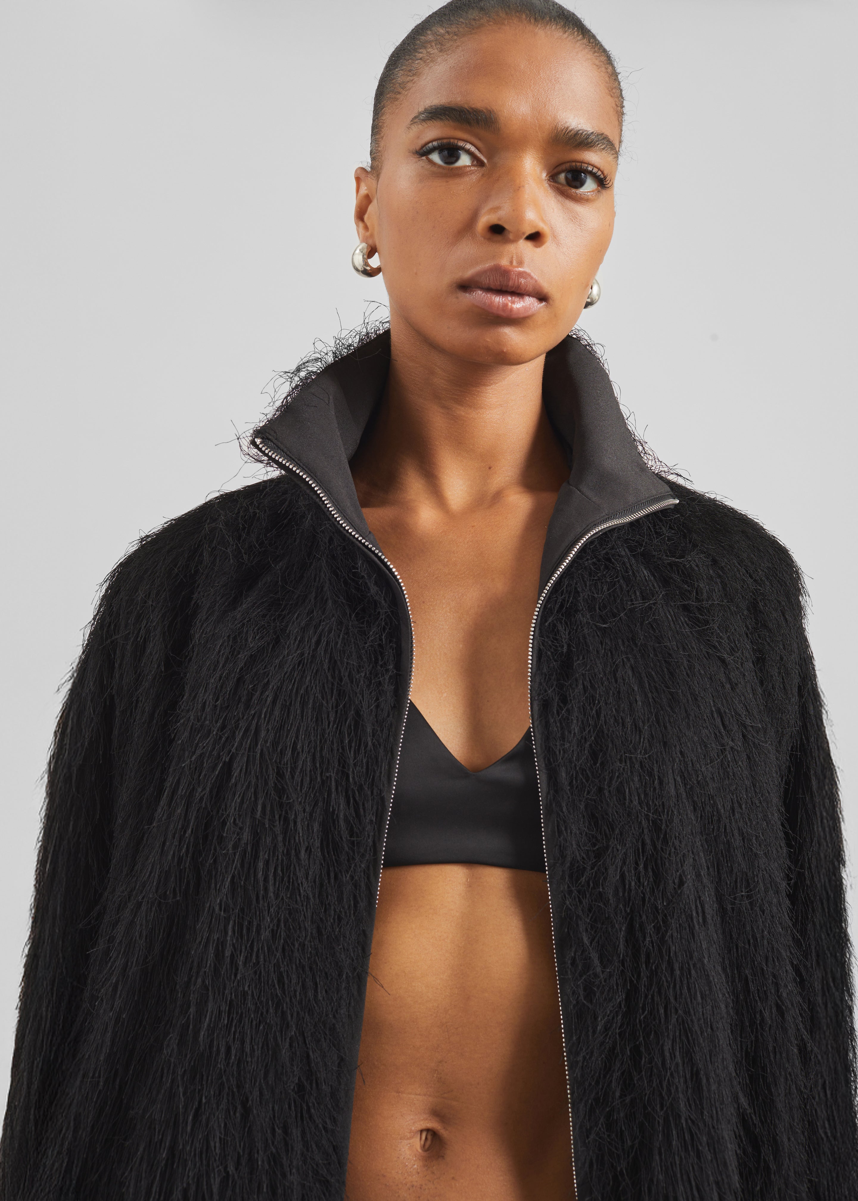 Baxter Fringed Track Jacket - Black - 3