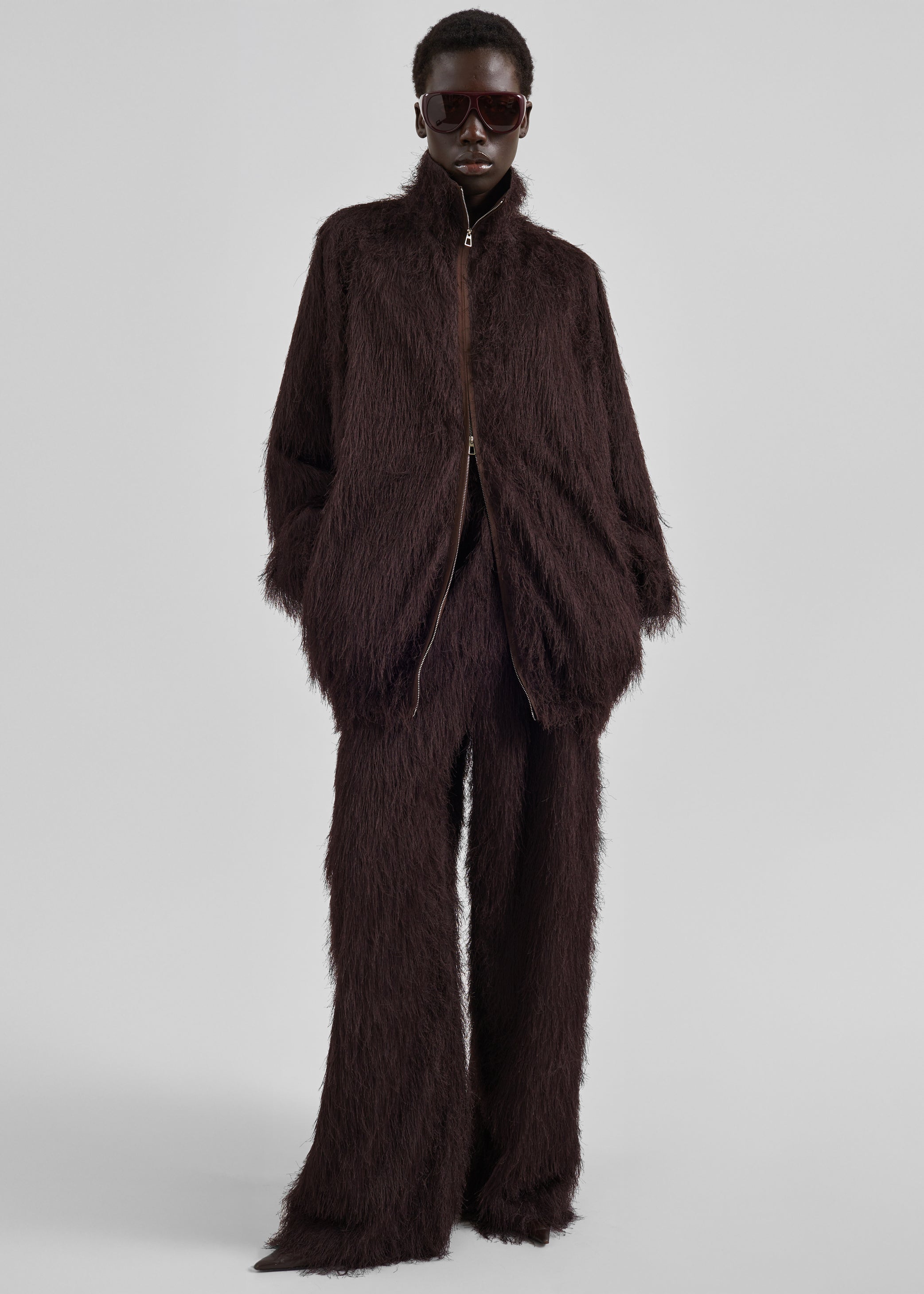 Shop the look image for Baxter Fringed Track Jacket - Dark Brown
