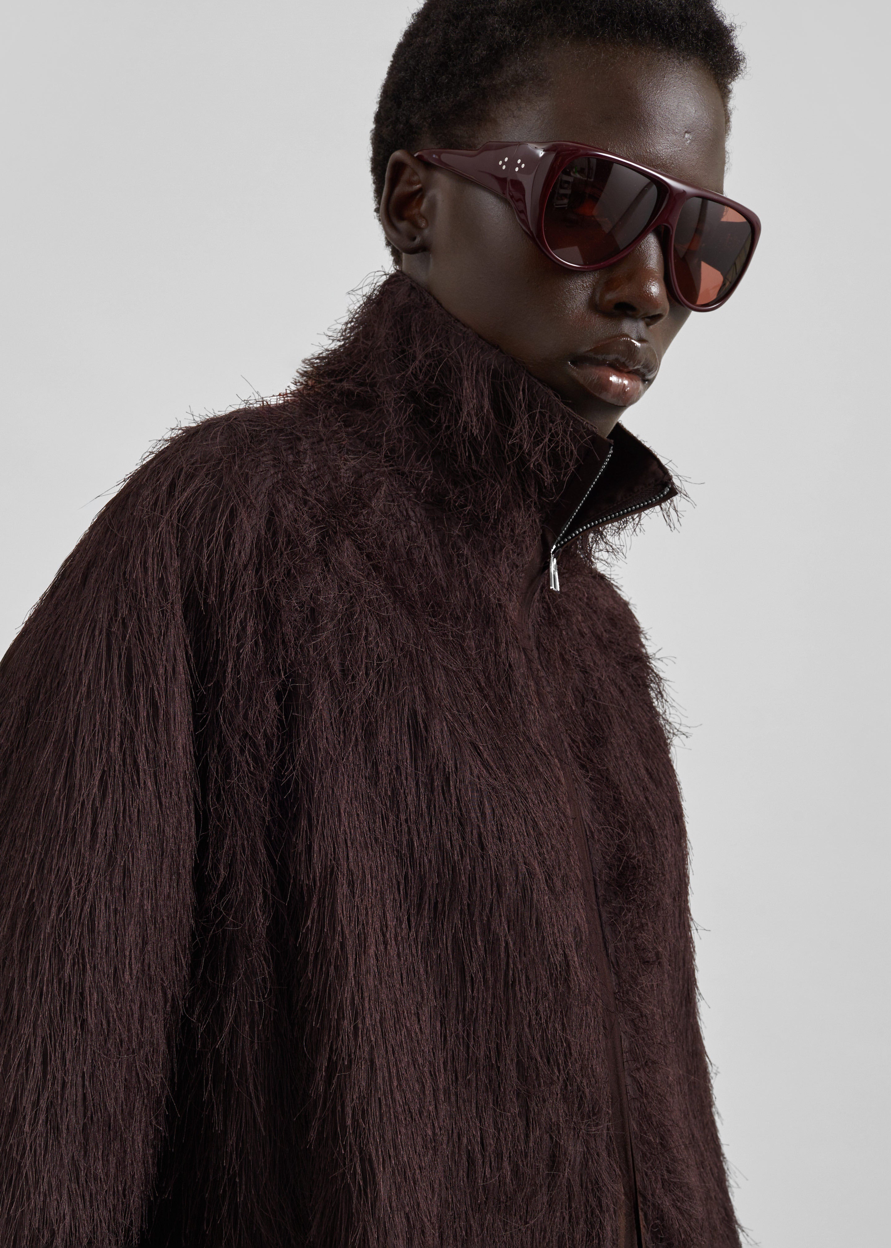 Baxter Fringed Track Jacket - Dark Brown – The Frankie Shop