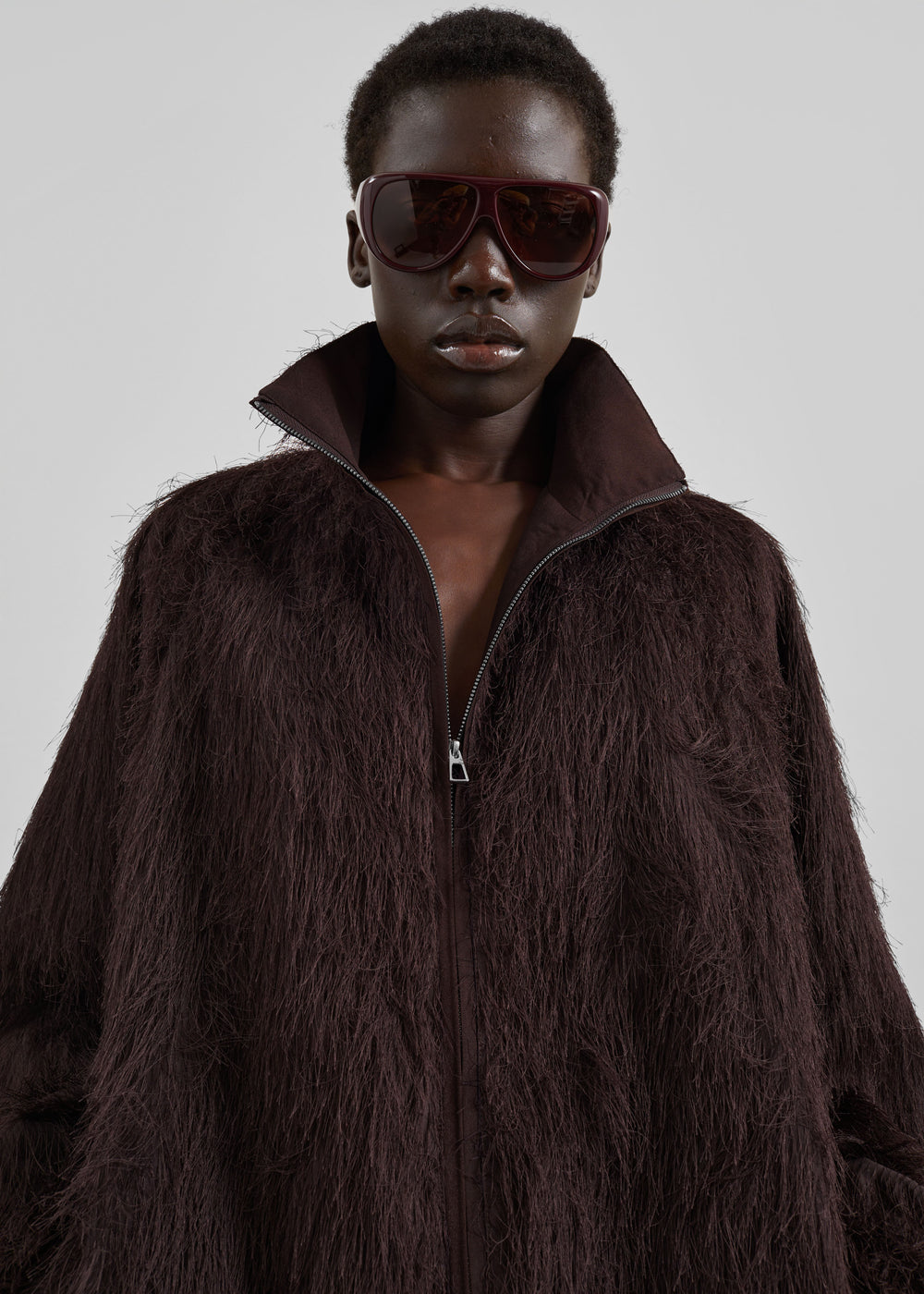 Baxter Fringed Track Jacket - Dark Brown - 1