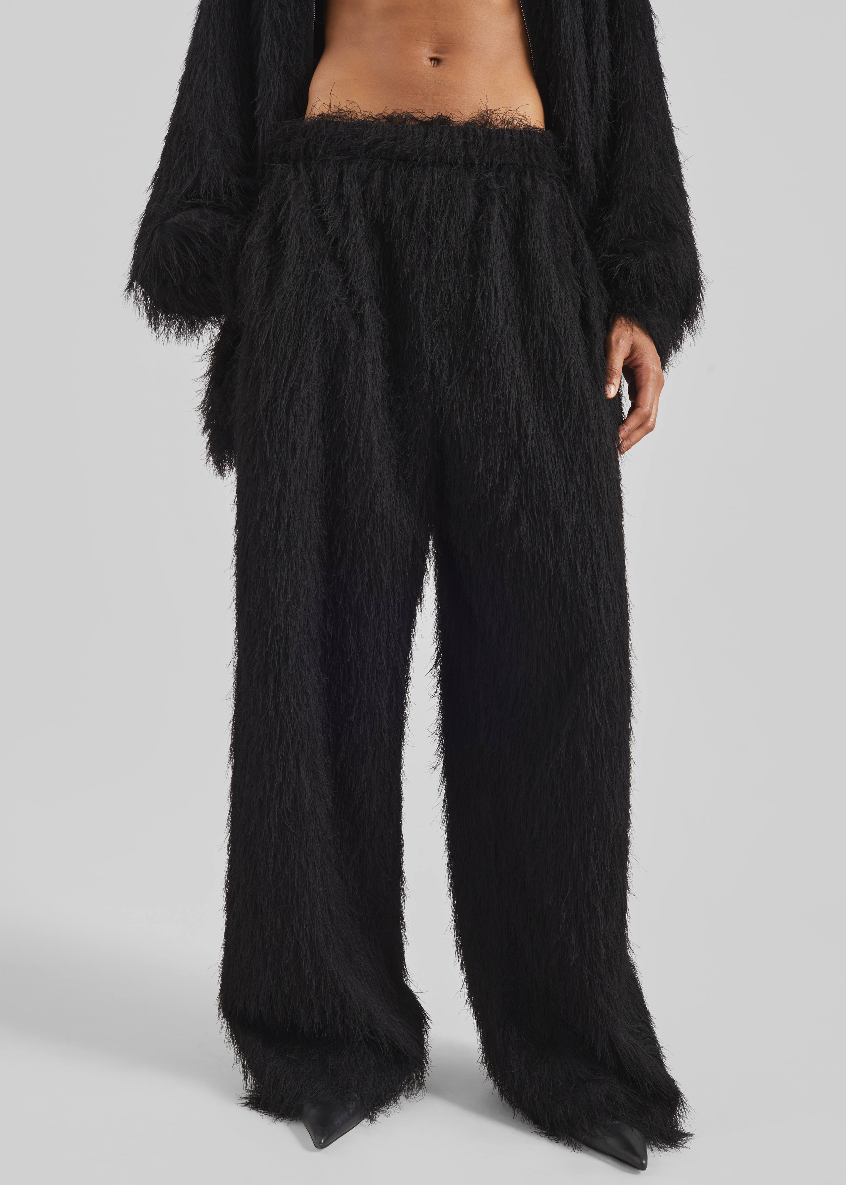 Baxter Fringed Track Pants - Black - 4