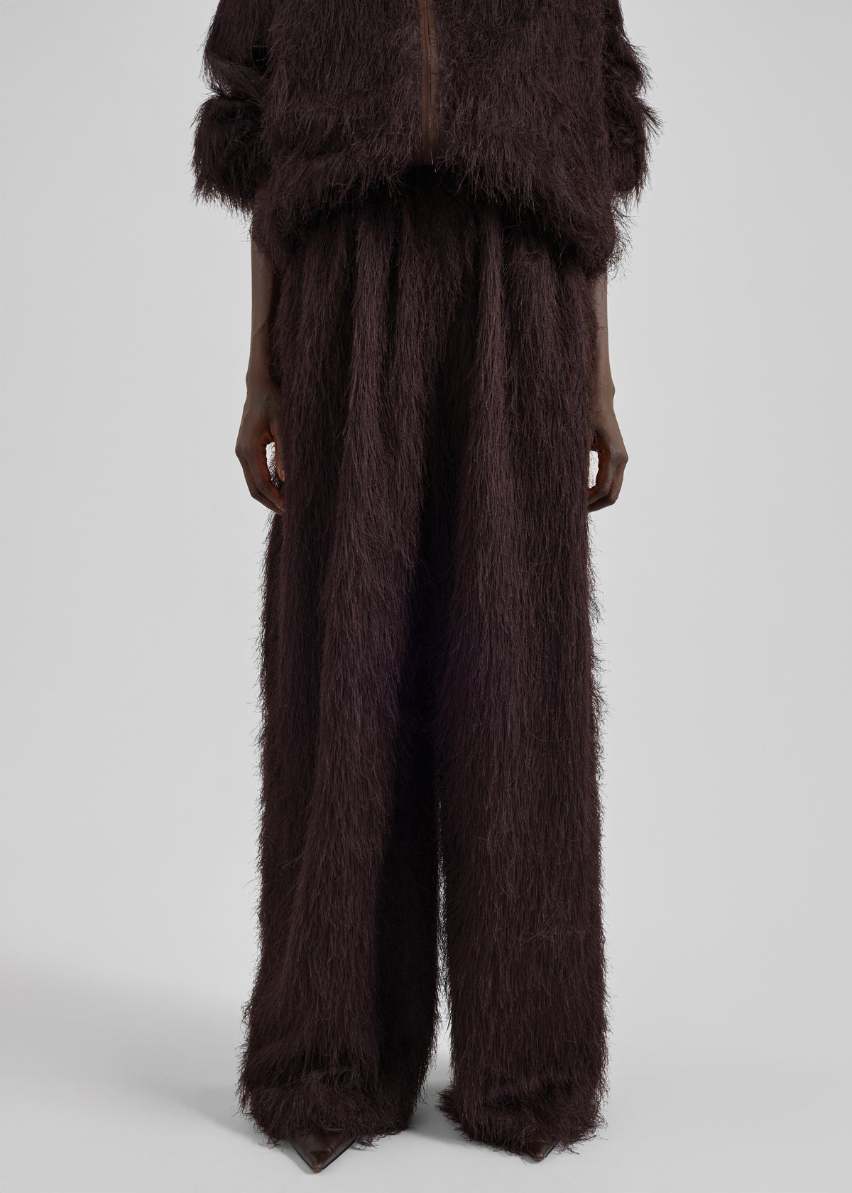 Baxter Fringed Track Pants - Dark Brown - 5