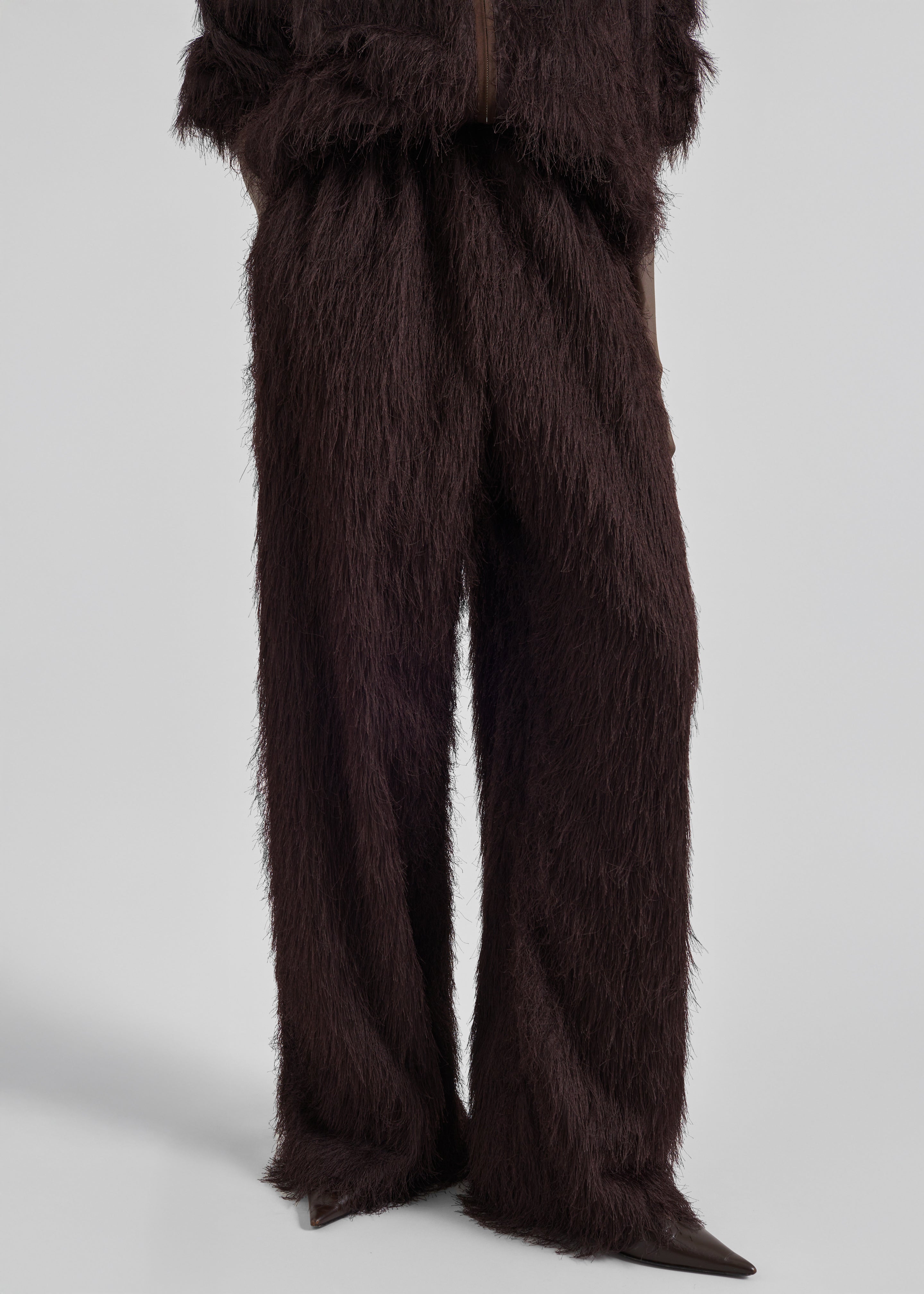 Baxter Fringed Track Pants - Dark Brown – The Frankie Shop