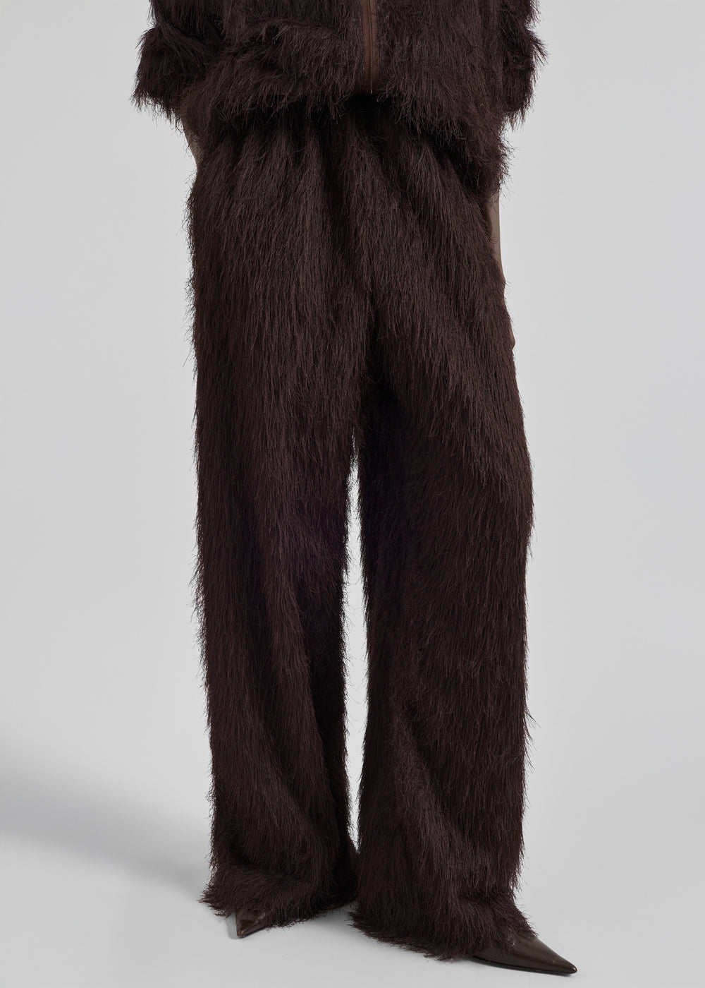 Baxter Fringed Track Pants - Dark Brown - 1
