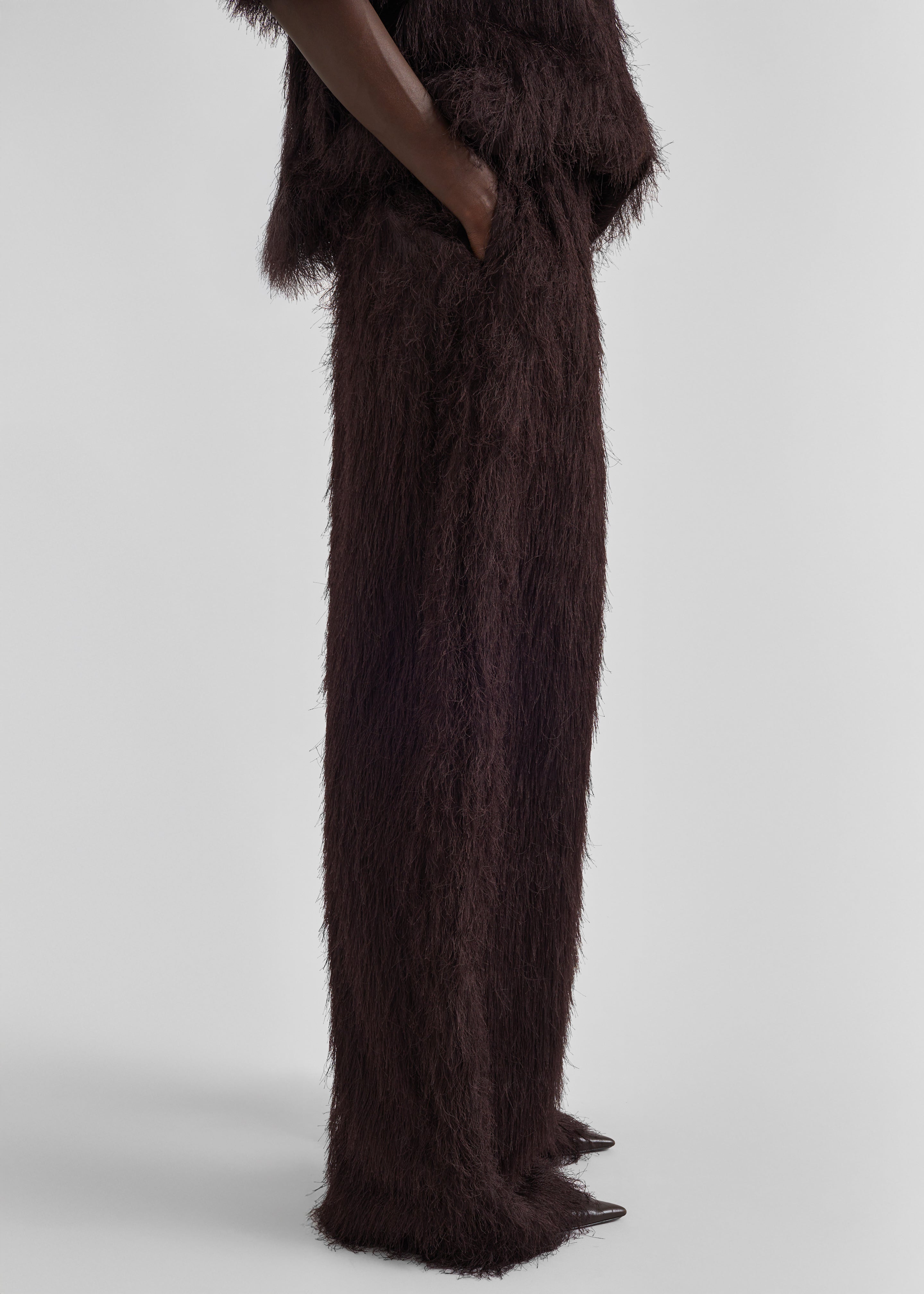 Baxter Fringed Track Pants - Dark Brown – The Frankie Shop