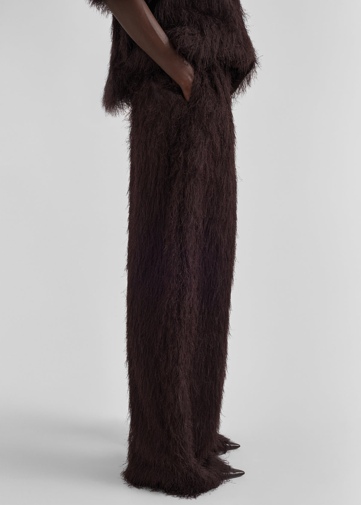 Baxter Fringed Track Pants - Dark Brown - 4