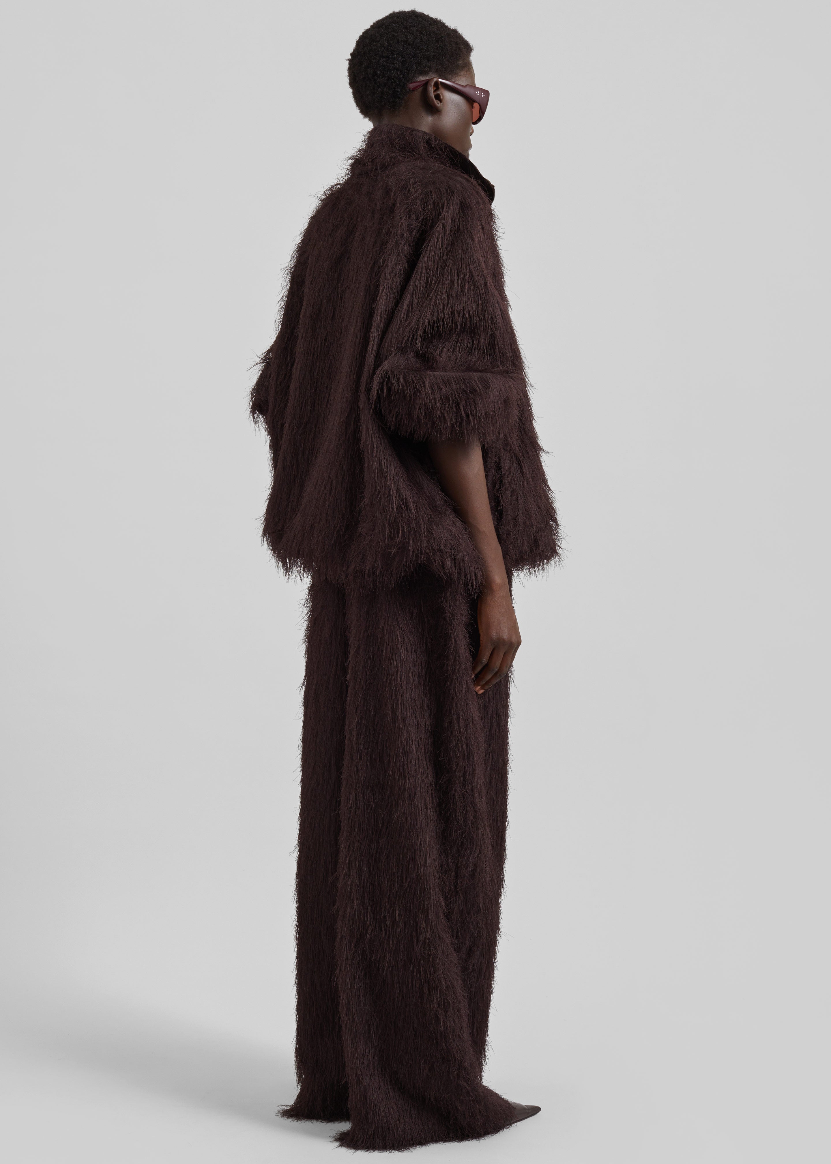 Baxter Fringed Track Pants - Dark Brown - 6