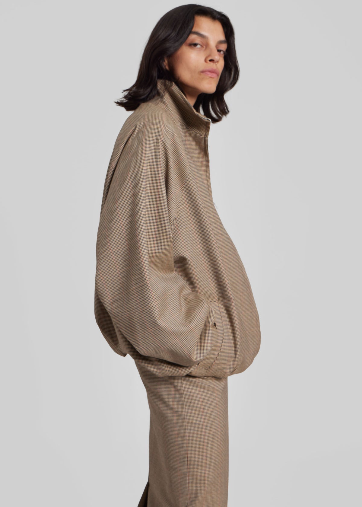 Baxter Houndstooth Track Jacket - Beige - 9